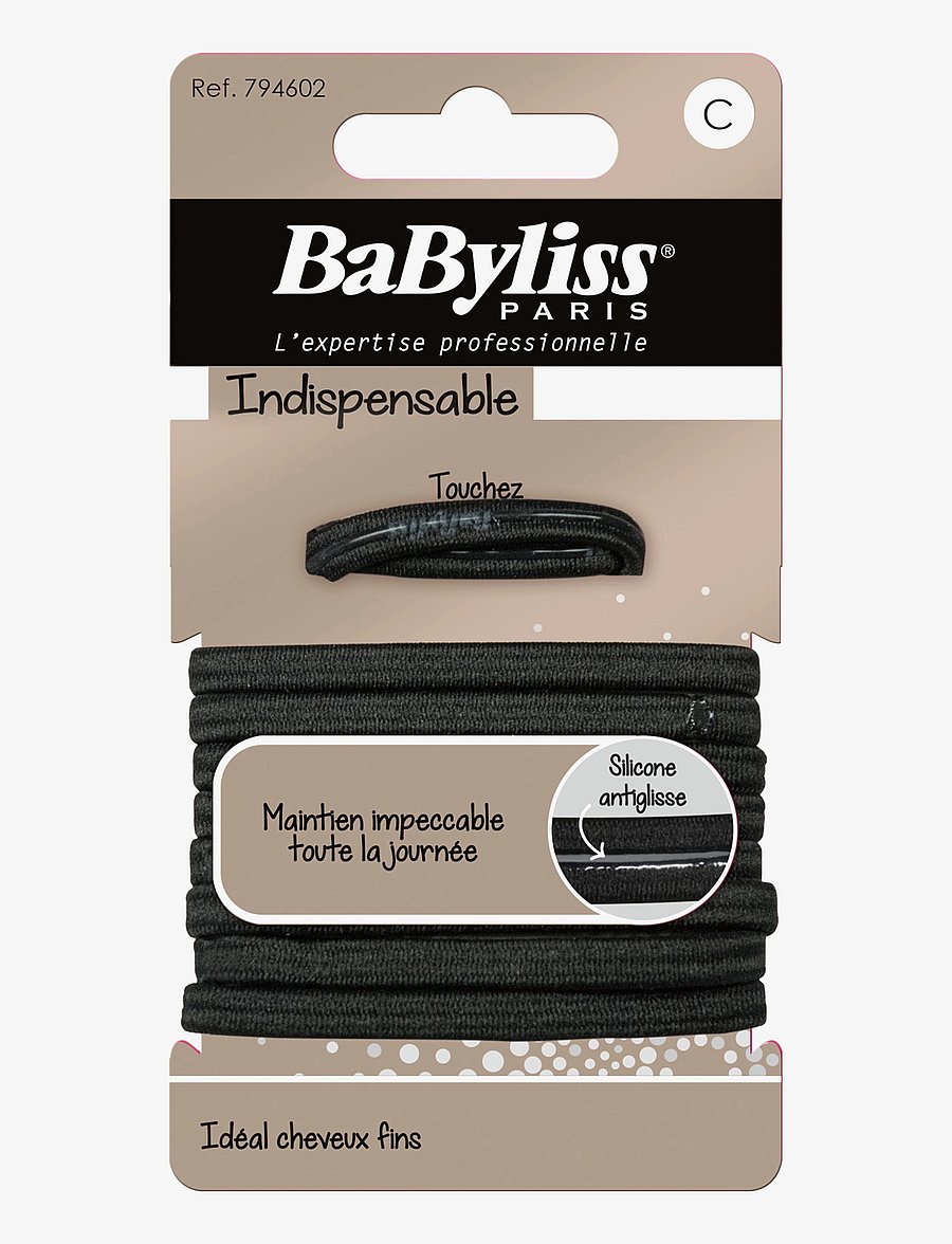 Babyliss Paris - Black elastics anti slip 10 pcs - juuksepaelad ja -klambrid - clear - 0