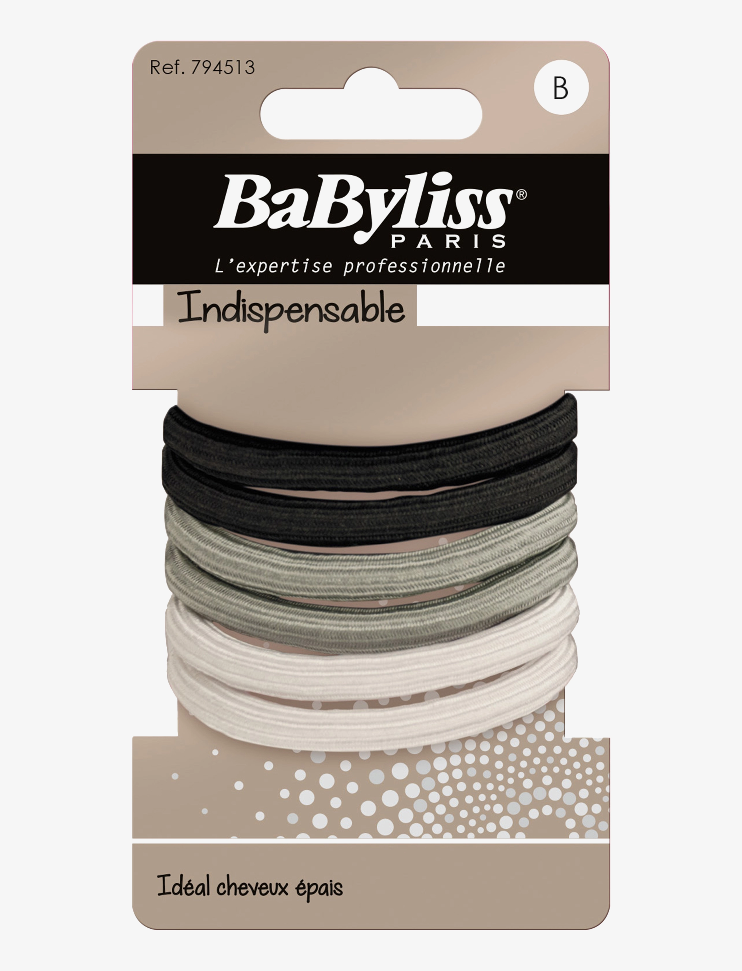 Babyliss Paris Thick Elastics 6 Pcs, One Size, Multi/patterned, Hårtilbehør > Scrunchies, Dame
