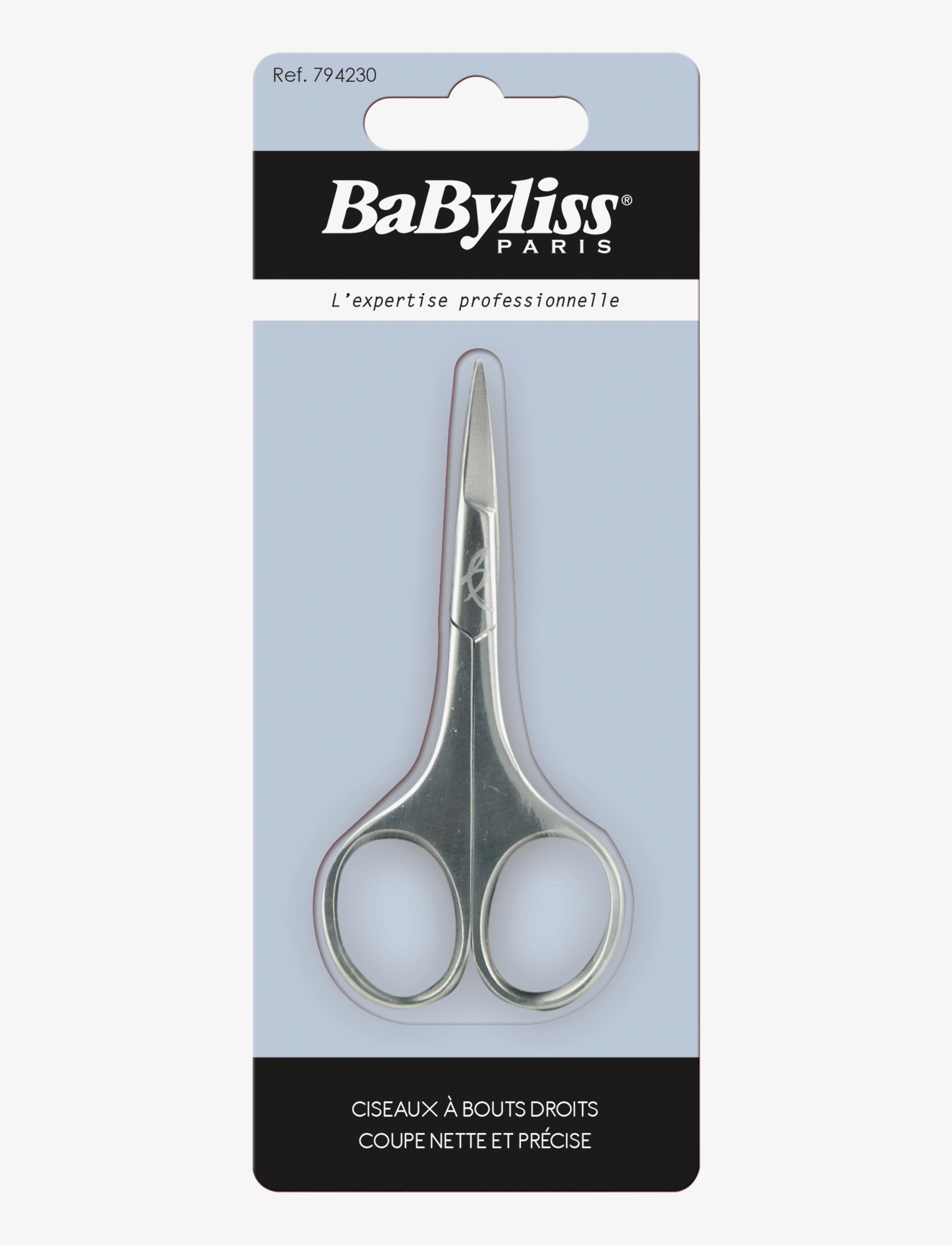 Babyliss Paris Straight Nail Scissors, Neglepleje, Sølv, Str: ONE SIZE