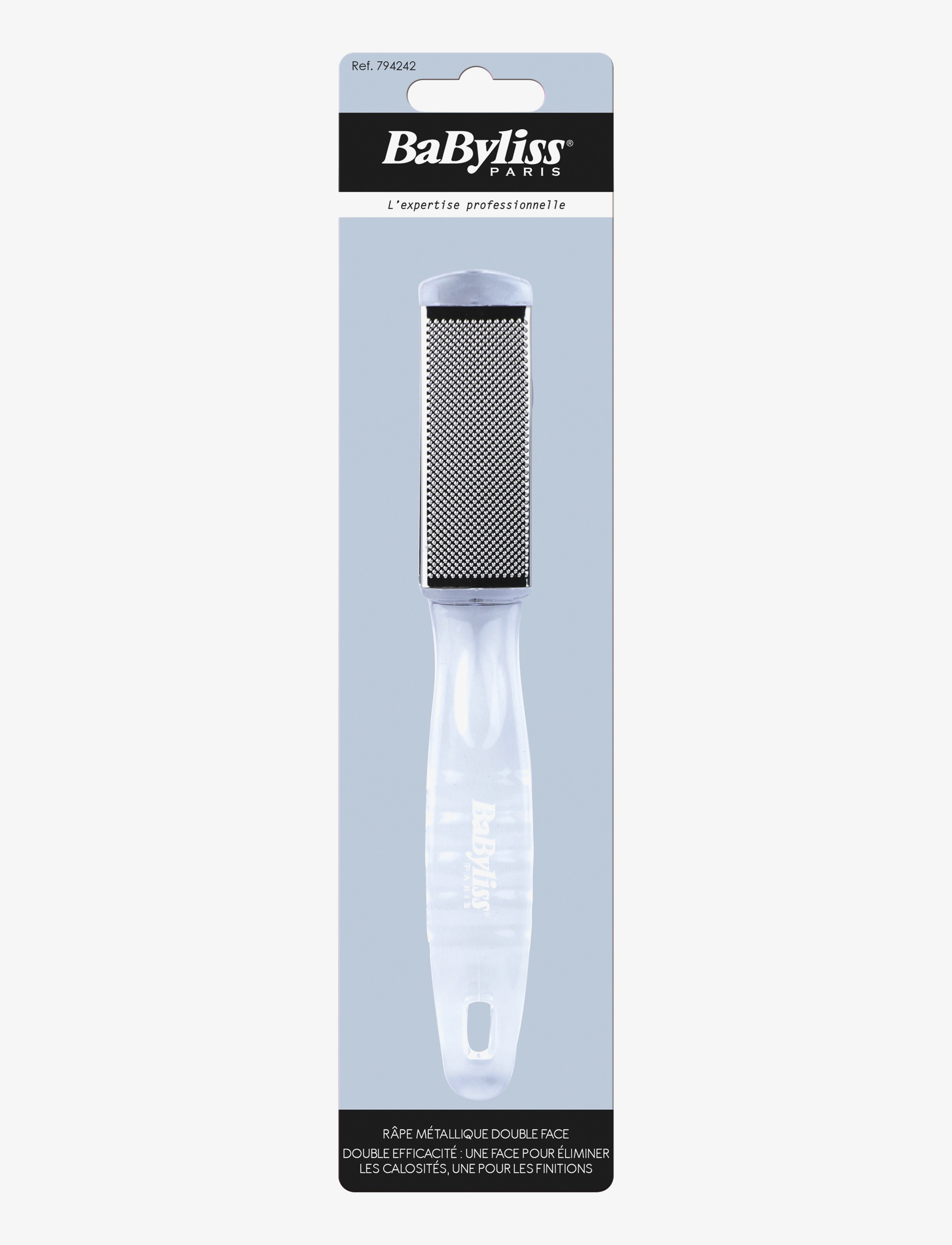 Babyliss Paris Metal Foot File 2-Sided, Fodcreme og pedicure, Nude, Str: ONE SIZE