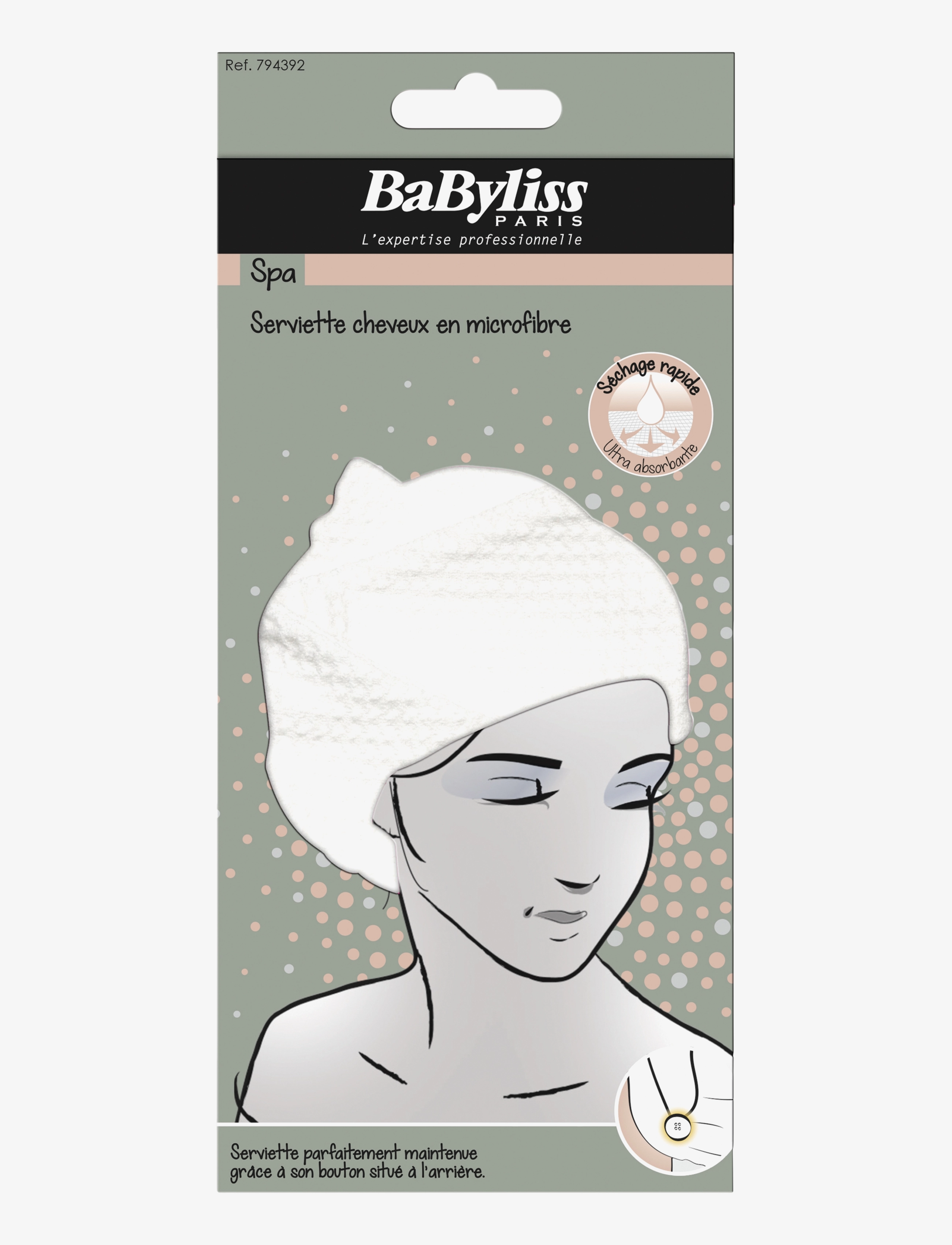 Babyliss Paris Hair Towel, Tørretumbler, Hvid, Str: ONE SIZE