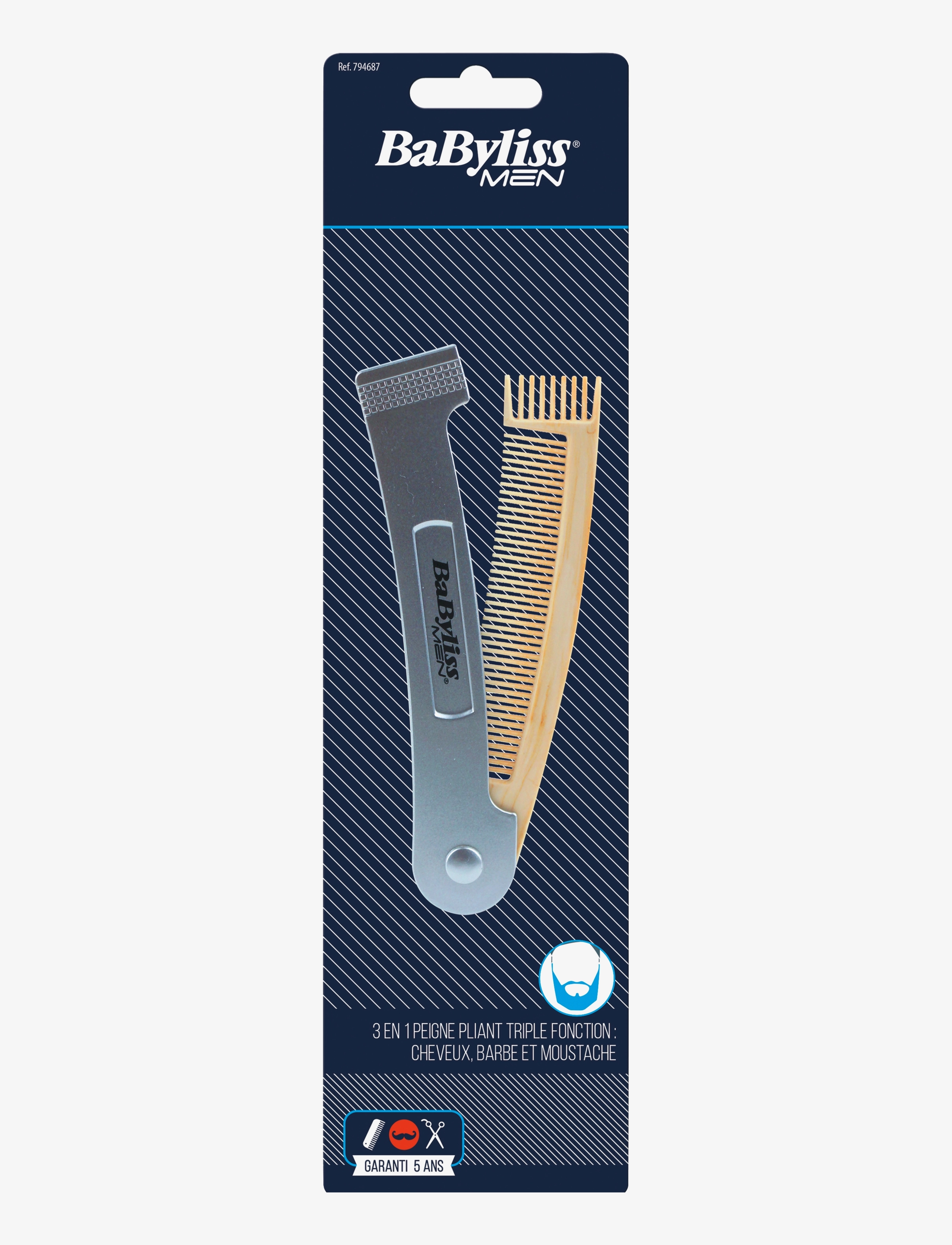 Babyliss Paris Shavette Comb, Kam og børste, Sølv, Str: ONE SIZE