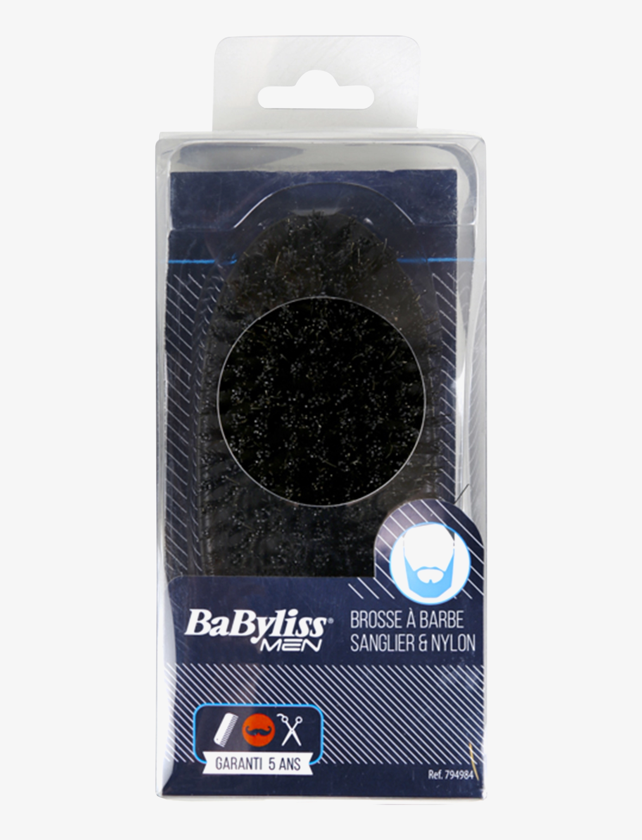 Babyliss Paris Hair And Beard Mixed Bristle Brush, Kam og børste, Sort, Str: ONE SIZE
