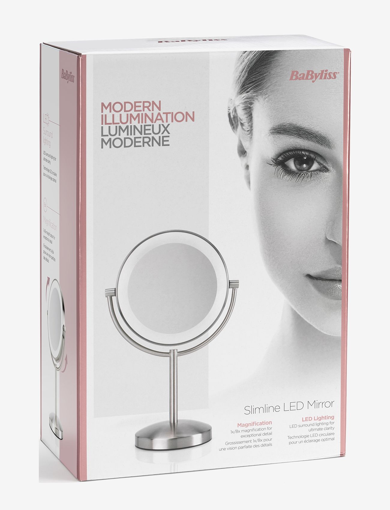 BaByliss - Slimline LED Mirror - baderomsspeil - silver - 3