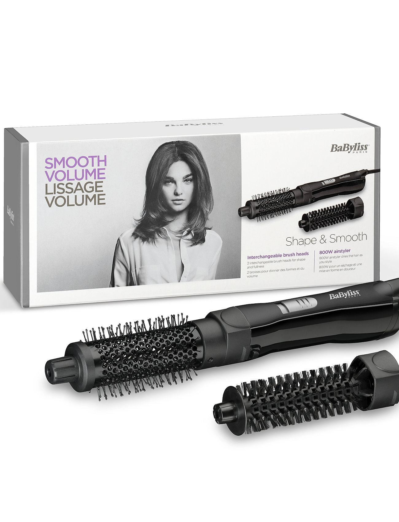 BaByliss - Shape & Smooth - varmebørster - black - 3