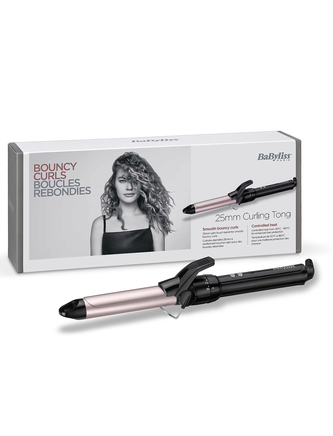 BaByliss - 25mm Curling Tong - krøllejern - black/rose - 2