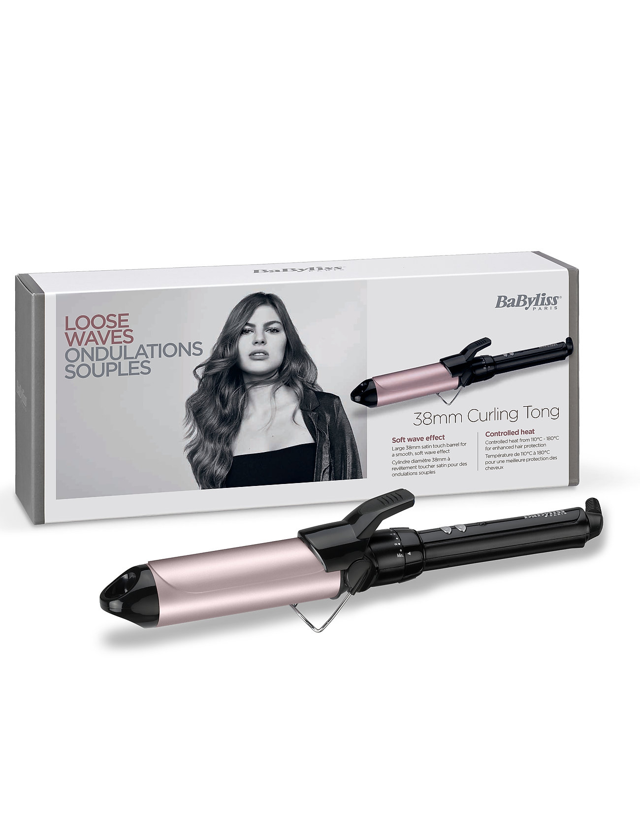 BaByliss - 38 mm Curling Tong - locktång - black/rose - 2