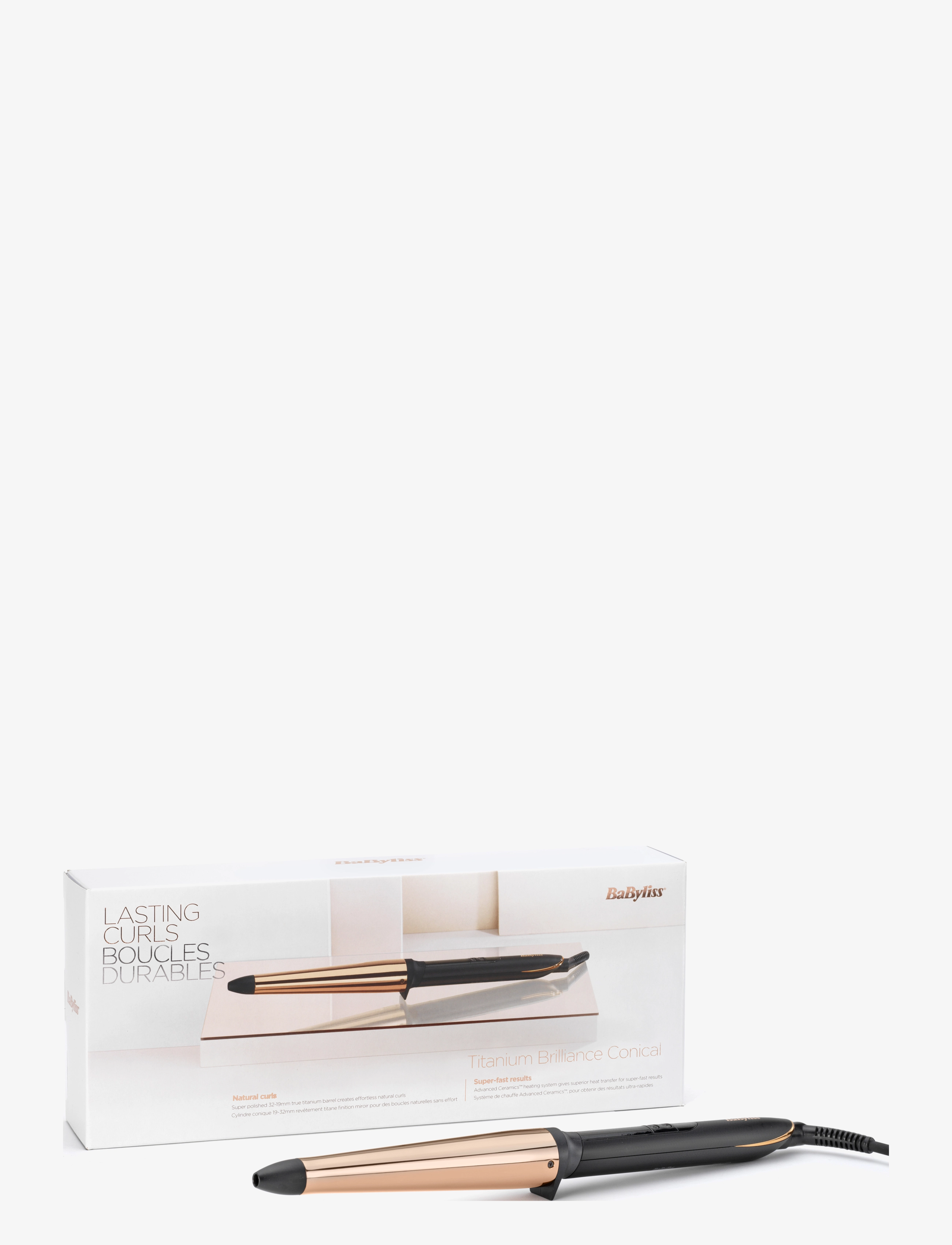 BaByliss - Titanium Brilliance Conical - matu taisnotāji un lokšķēres - black/gold - 1