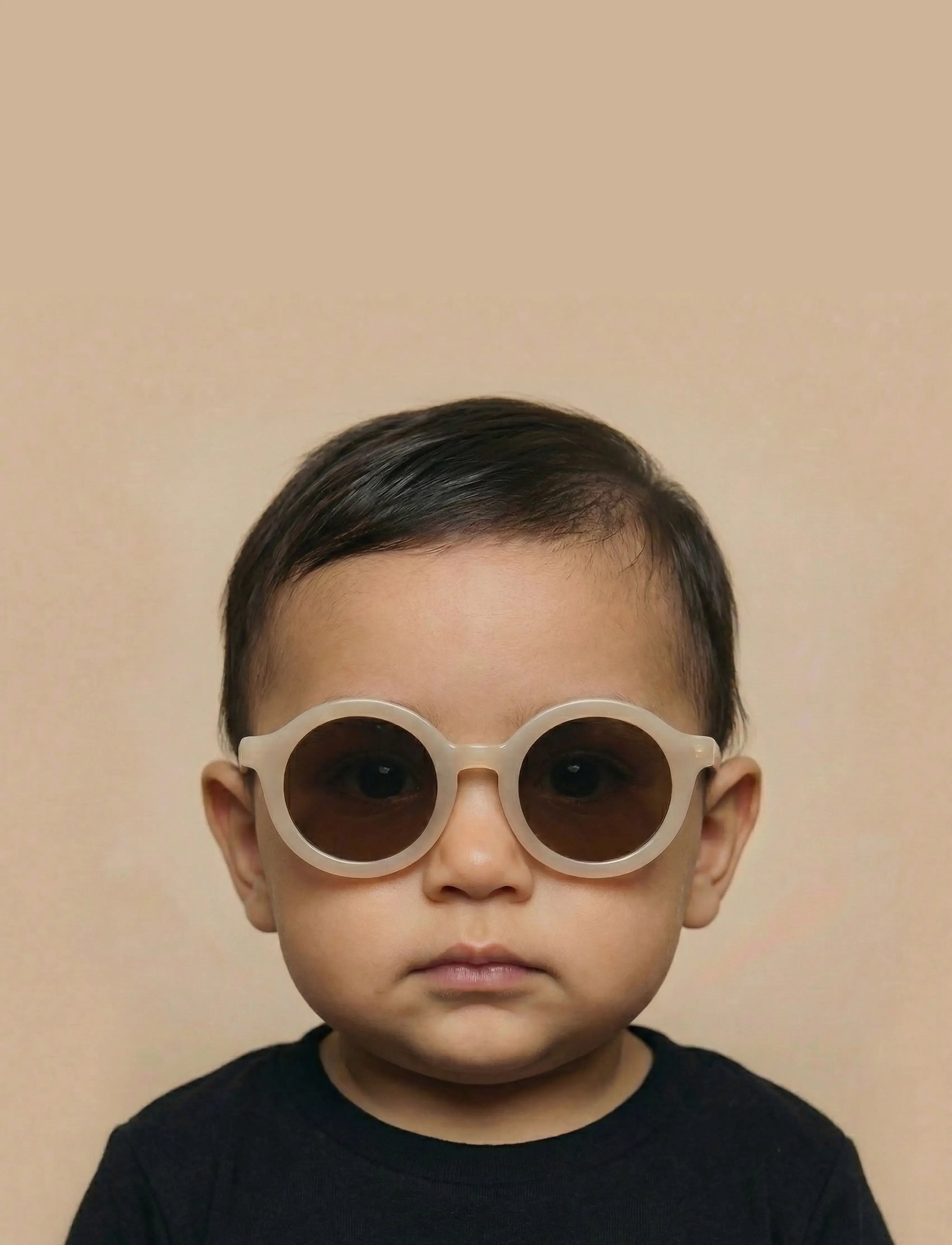 BabyMocs Child Signature Sunglasses, Børn, Børne Runde Solbriller, Beige, Str: 0-1.5Y
