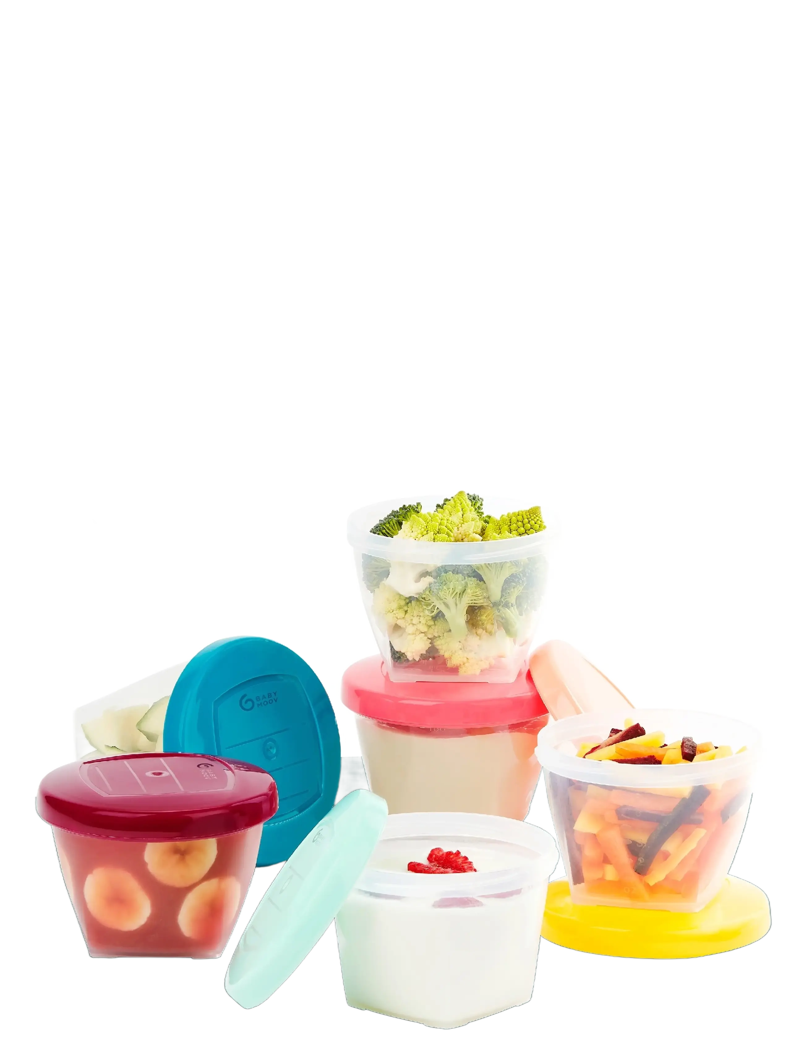 BabyMoov - BABYBOLS 6 x 180 ML - opbevaringsbøtter til babymad - multi - 2