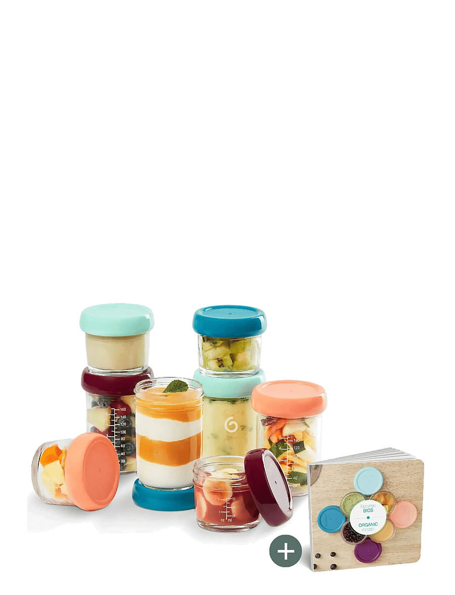 BabyMoov - GLASS BABYBOLS 4 x 220 ML - opbevaringsbøtter til babymad - multi - 1