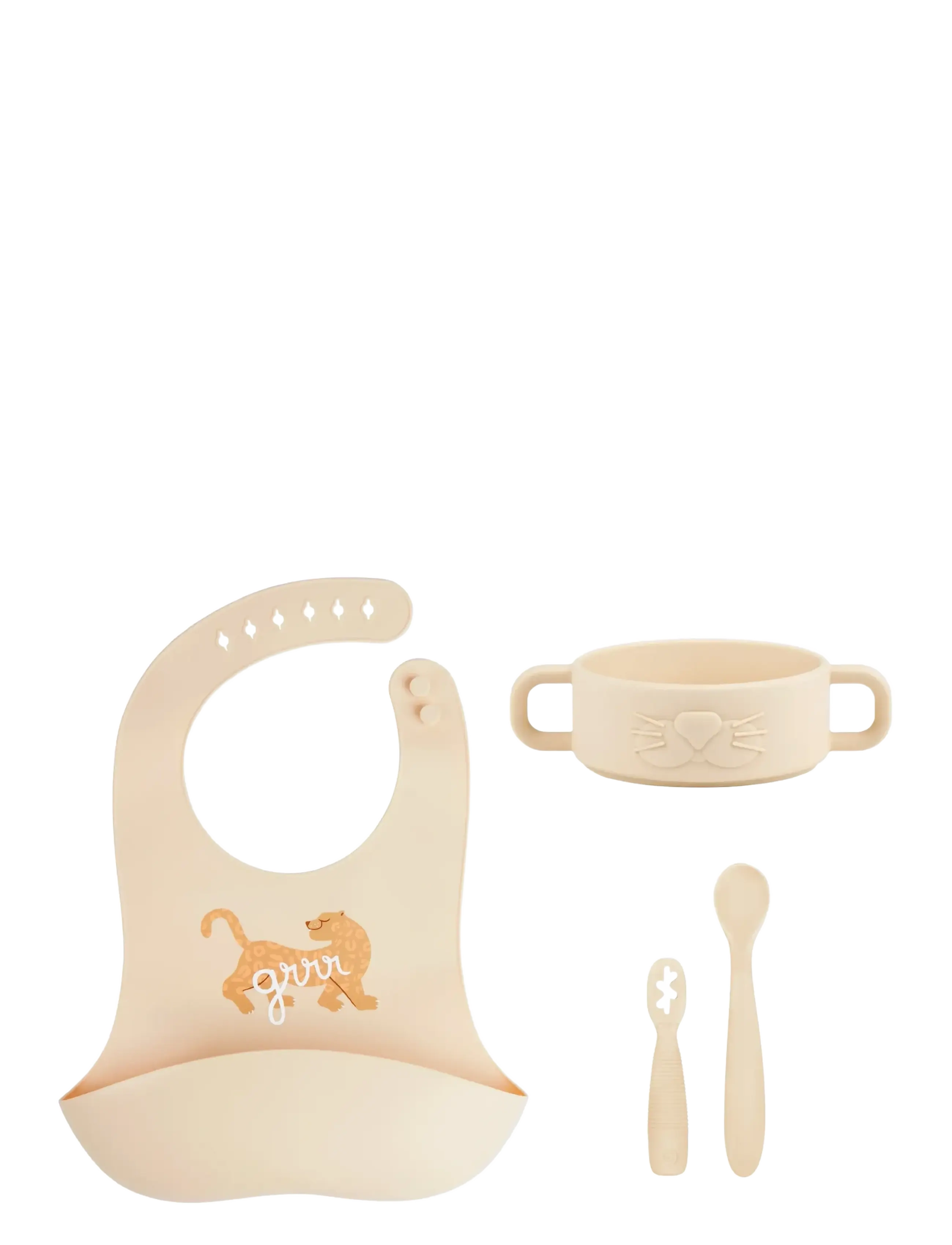 BabyMoov Baby First Meal Set Mini Roar, Dinner Sæt, Creme, Str: ONE SIZE
