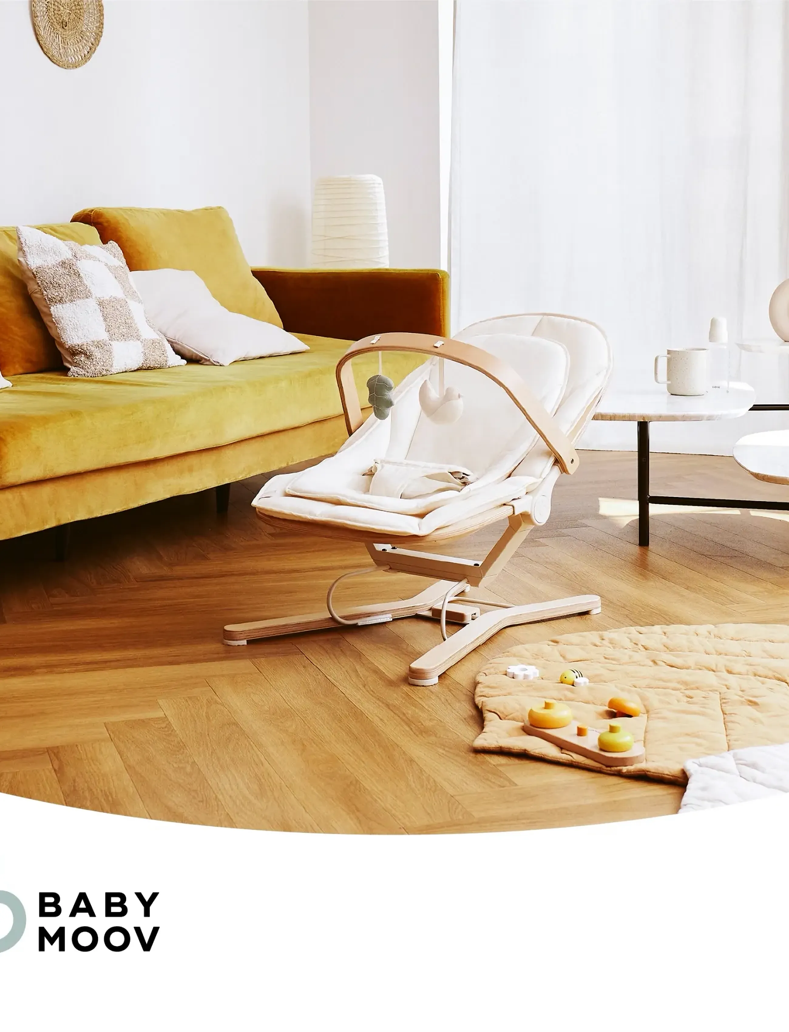 BabyMoov Swoon Flow Bouncer Play Arch, Aktivitetsbue til Skråstol, Hvid, Str: ONE SIZE