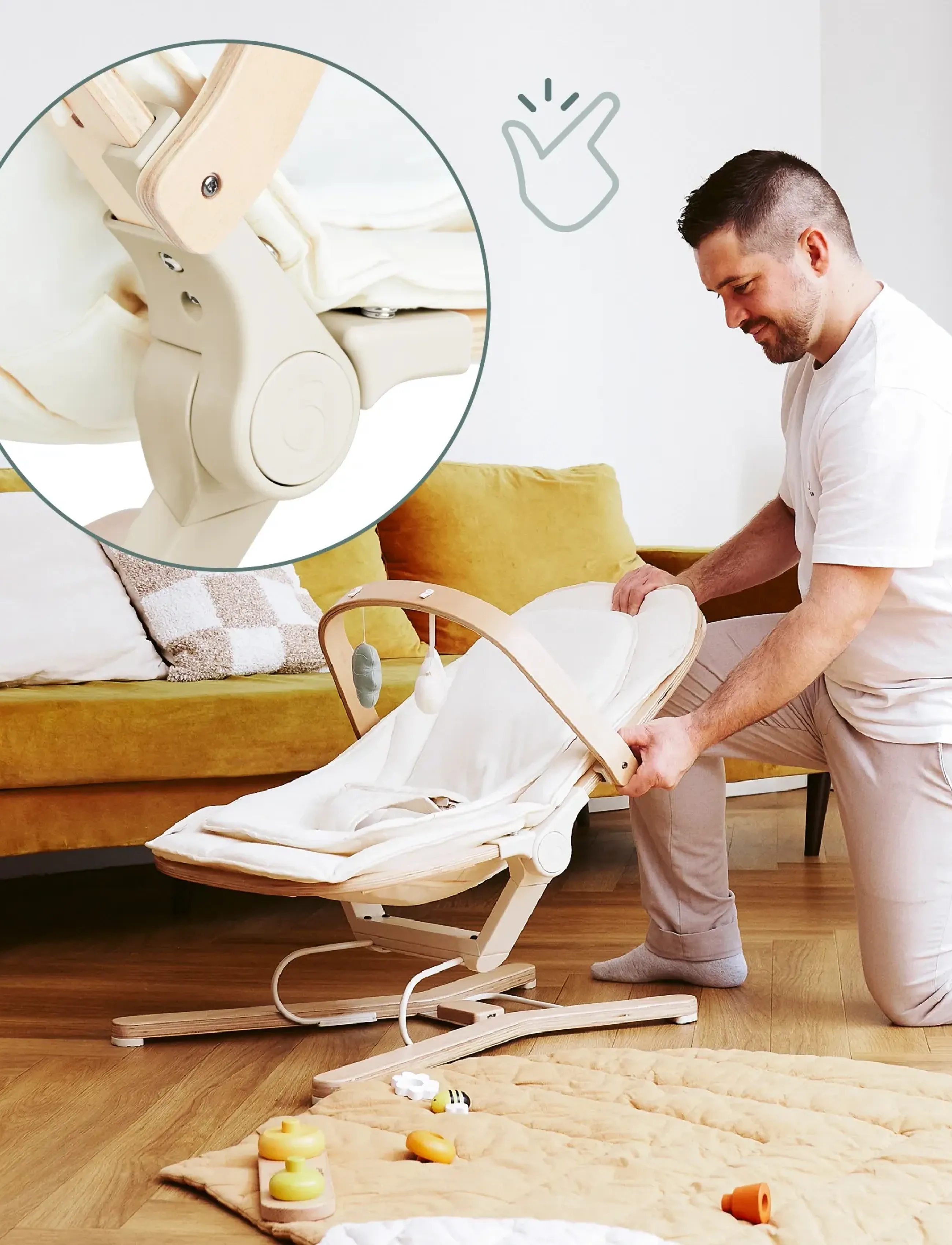 BabyMoov - Swoon Flow  bouncer Play Arch - baby uro - white - 5