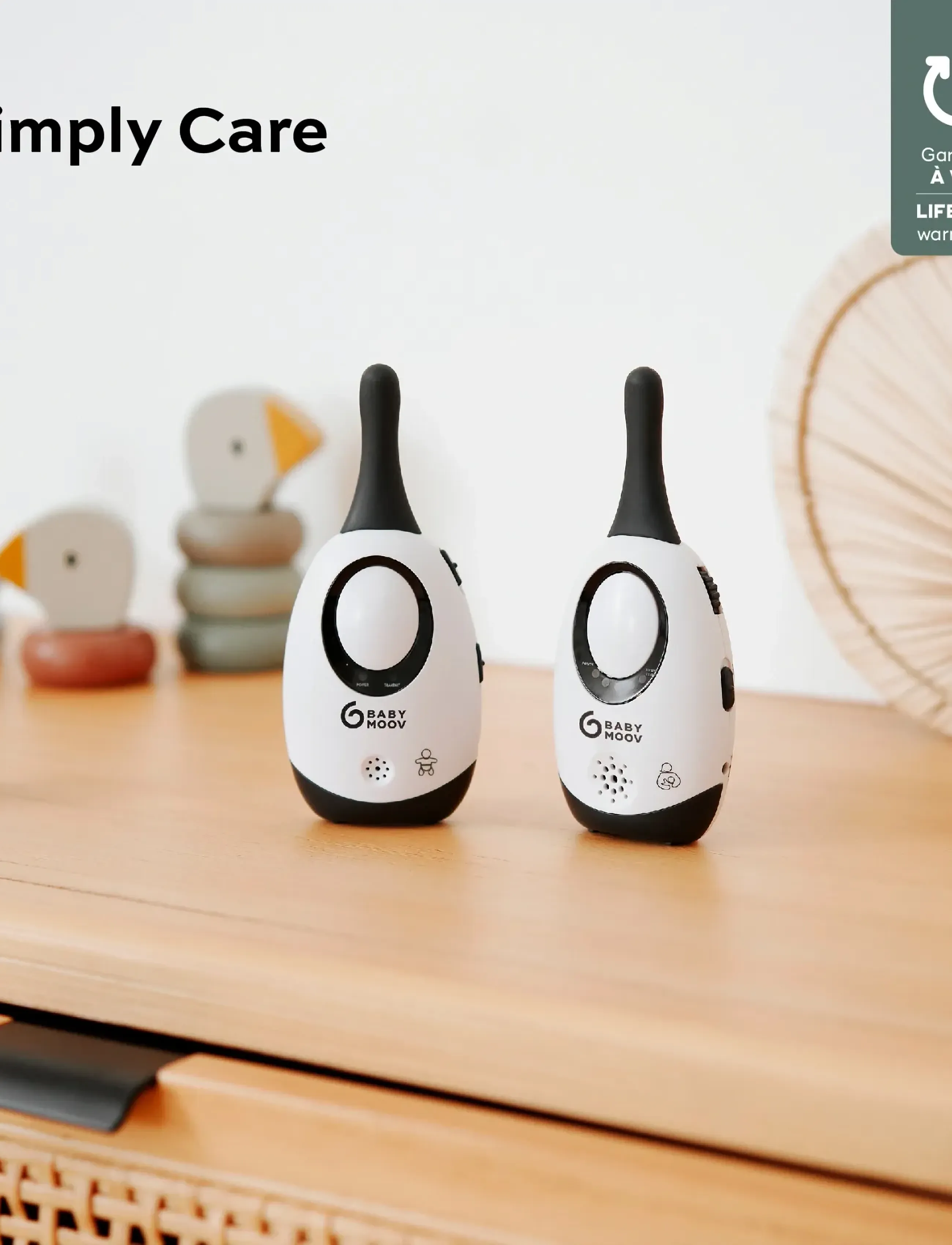 BabyMoov Simply Care, Babyalarm, Hvid, Str: ONE SIZE