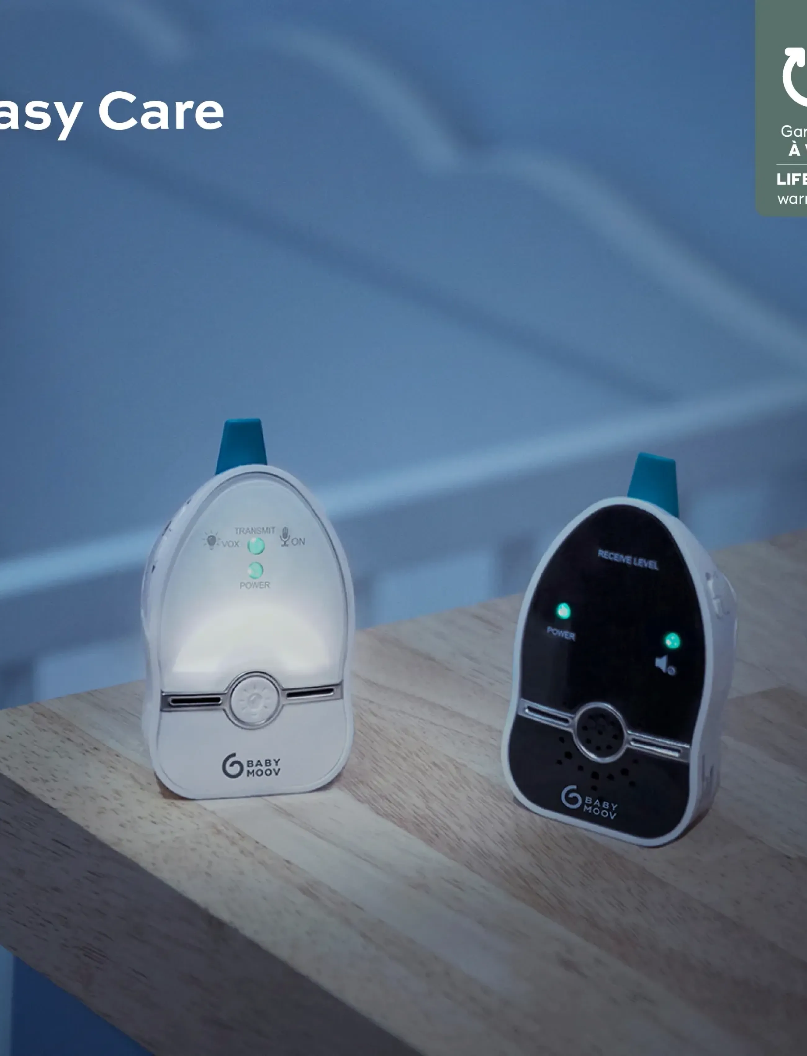 BabyMoov Easy Care, Børn, Lyd Babyalarm, Hvid, Str: ONE SIZE