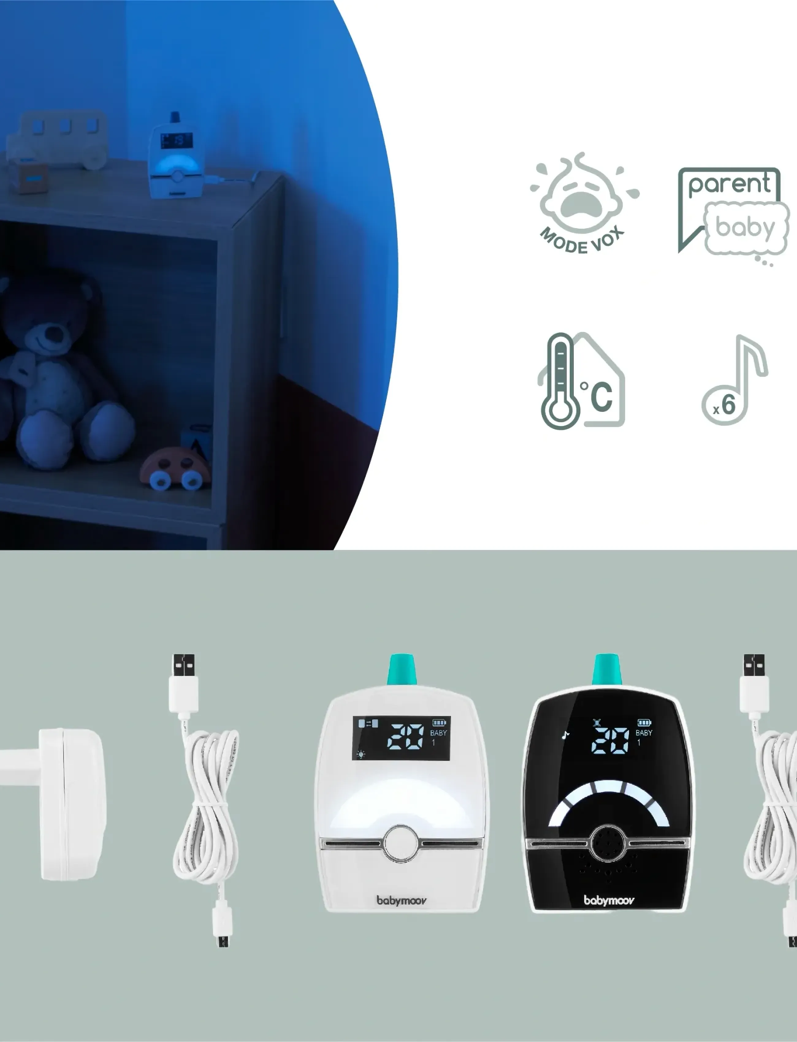 BabyMoov - PREMIUM CARE - babyphone - white - 3