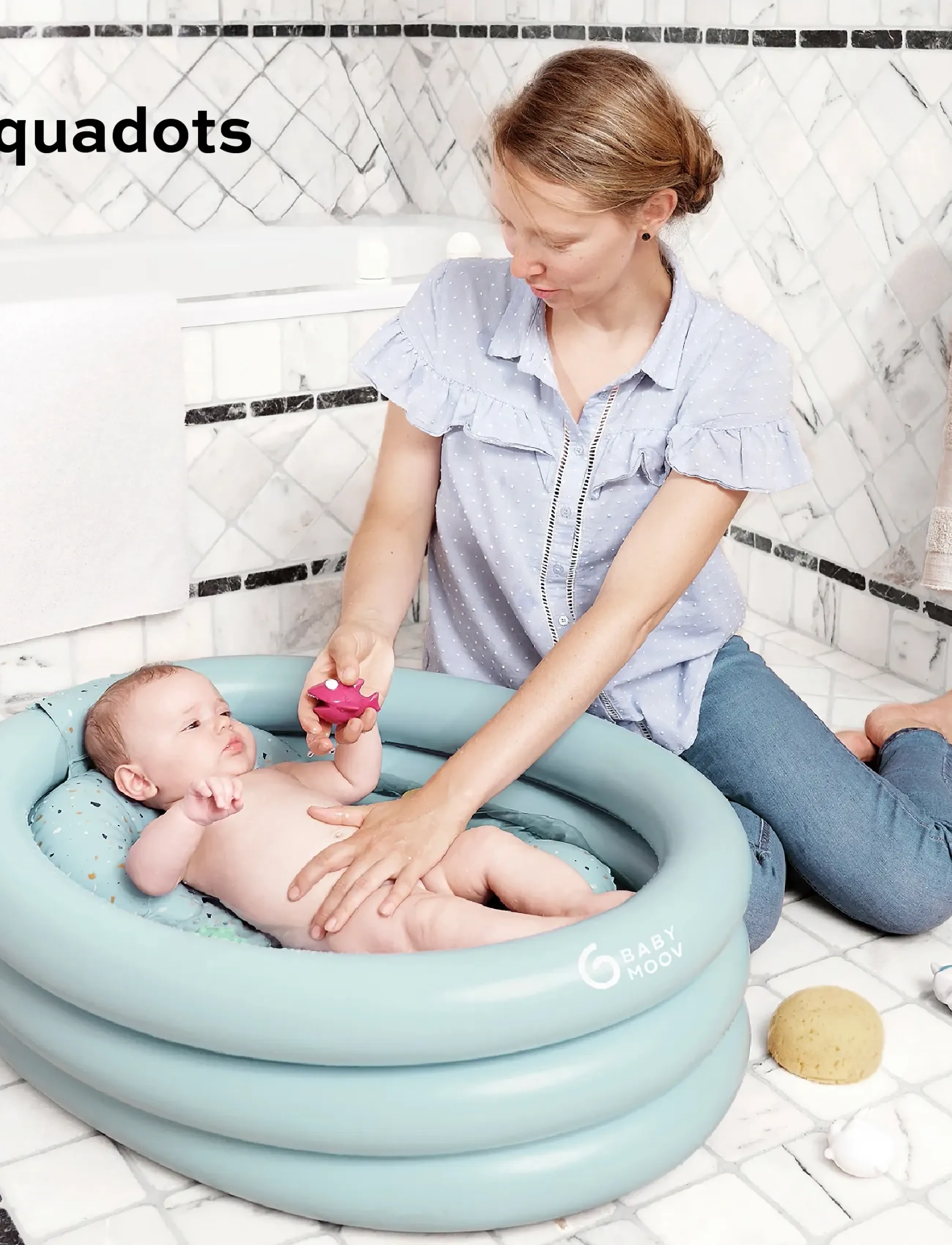 BabyMoov Inflatable Bathtub Aquadots, One Size, Bathroom, Blau - Bathtubs & Accessories, Kinder