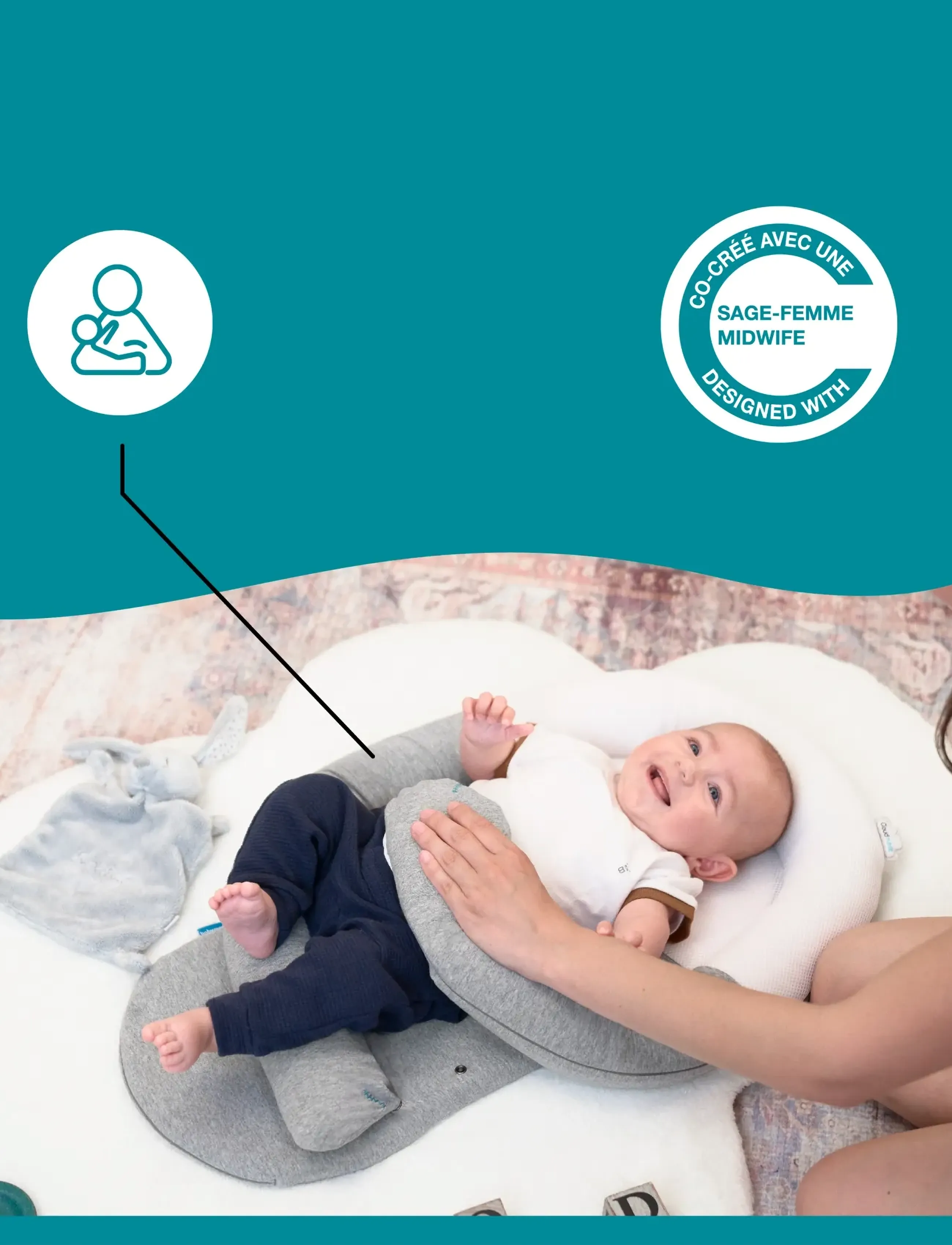 BabyMoov Cloudnest, One Size, Grey, Baby-Søvn > Babynests, Børn