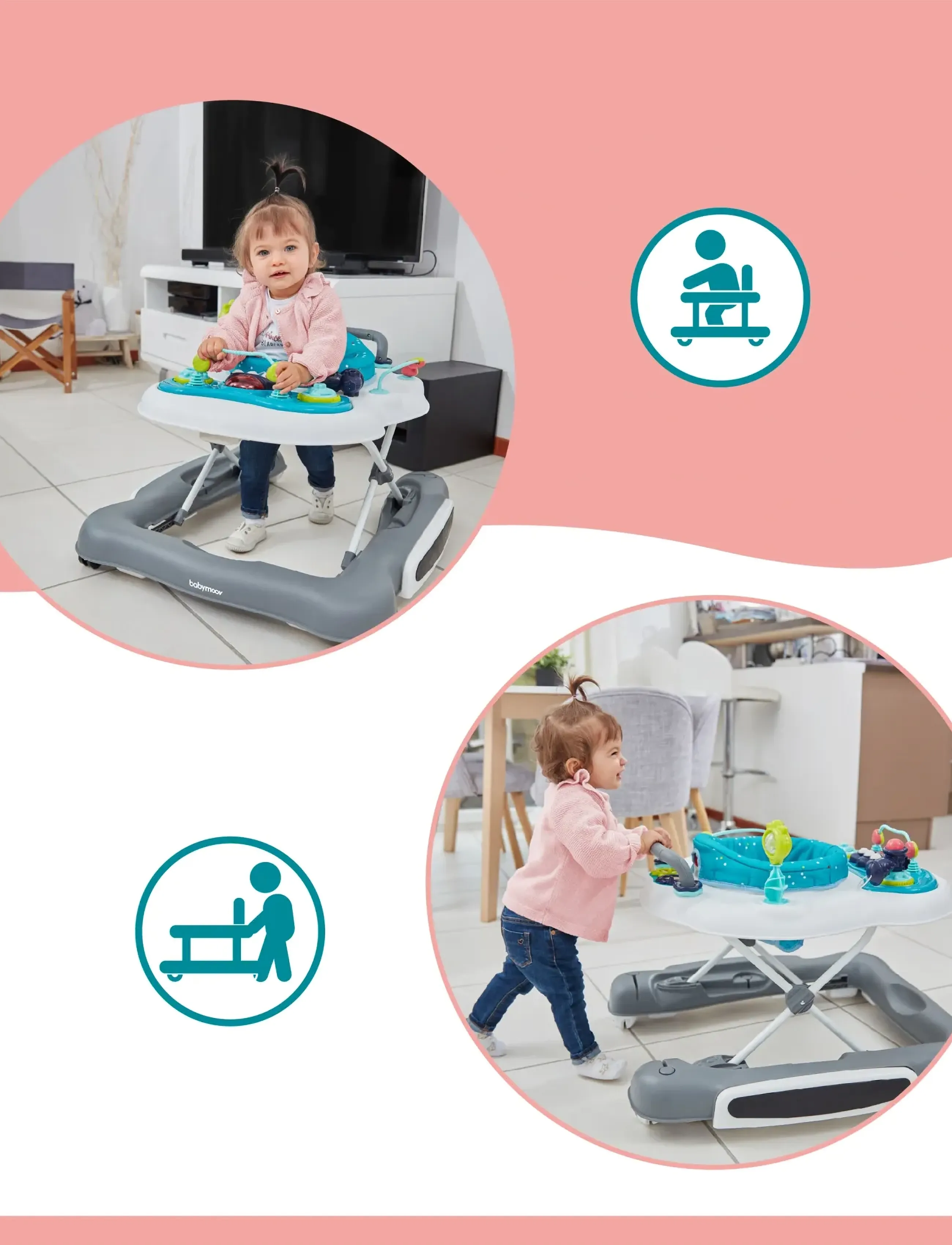 BabyMoov 5-In-1 Walker, One Size, Baby Spielzeug, Blau - Walkers, Kinder