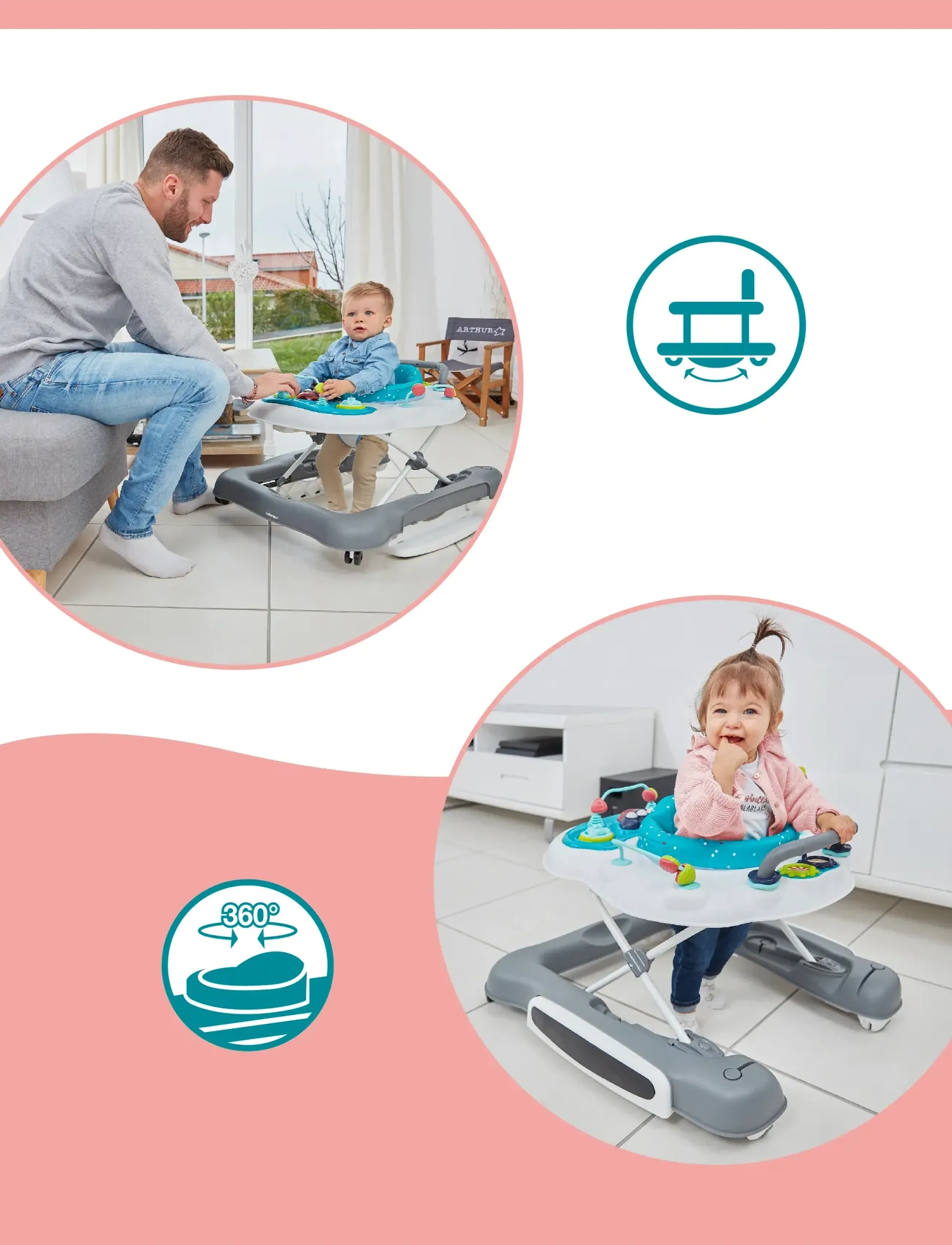 BabyMoov - 5-IN-1 WALKER - gåstolar - grey - 3