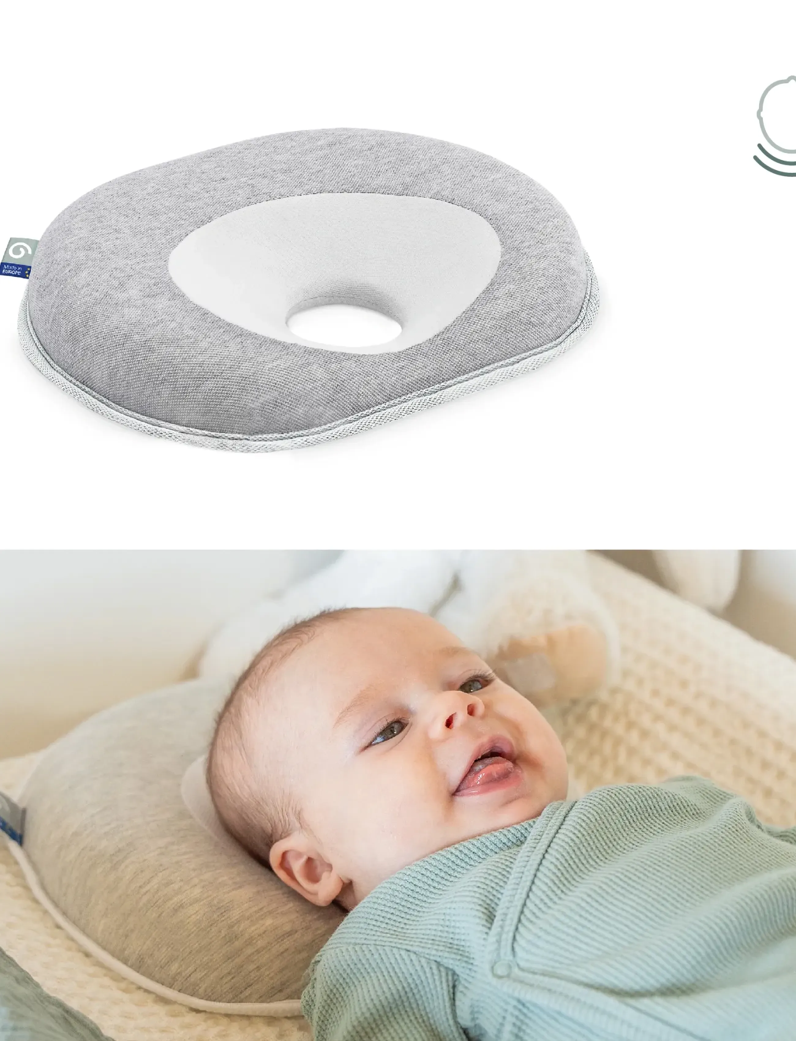 BabyMoov Cosyhead Fresh Smokey, One Size, Baby Sleep, Grau - Pillows & Duvets, Kinder