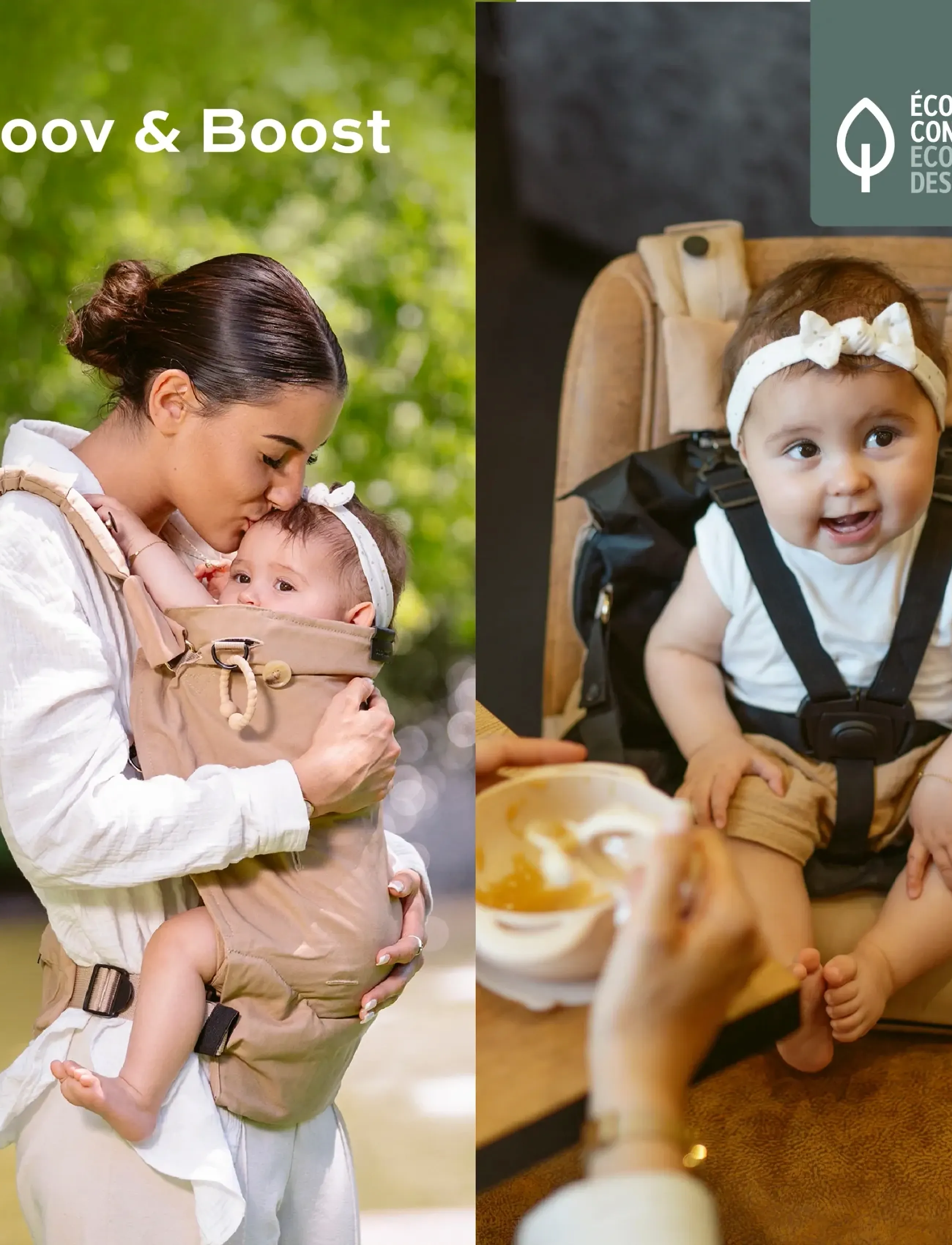 BabyMoov Moov & Boost Hazelnut Beige, One Size, Baby Mutterschaft, Beige - Carriers Wraps, Kinder