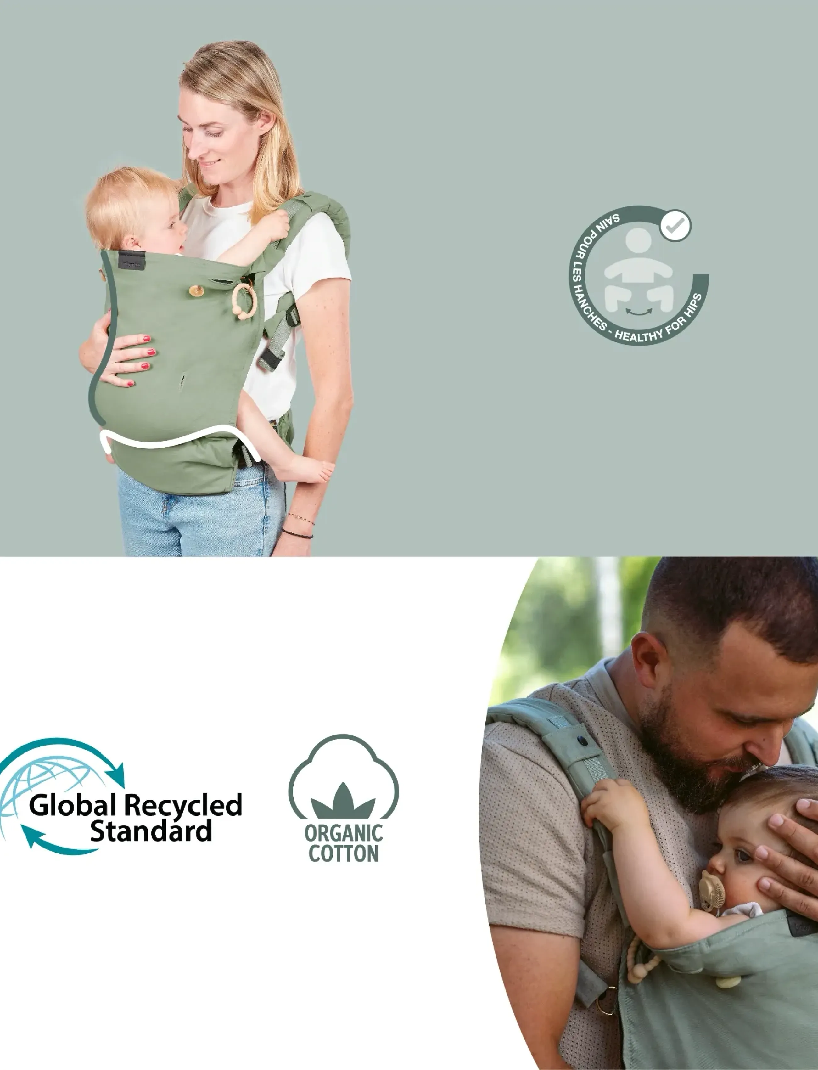 BabyMoov - MOOV & BOOST SAGE GREEN - baby carriers - sage green - 5
