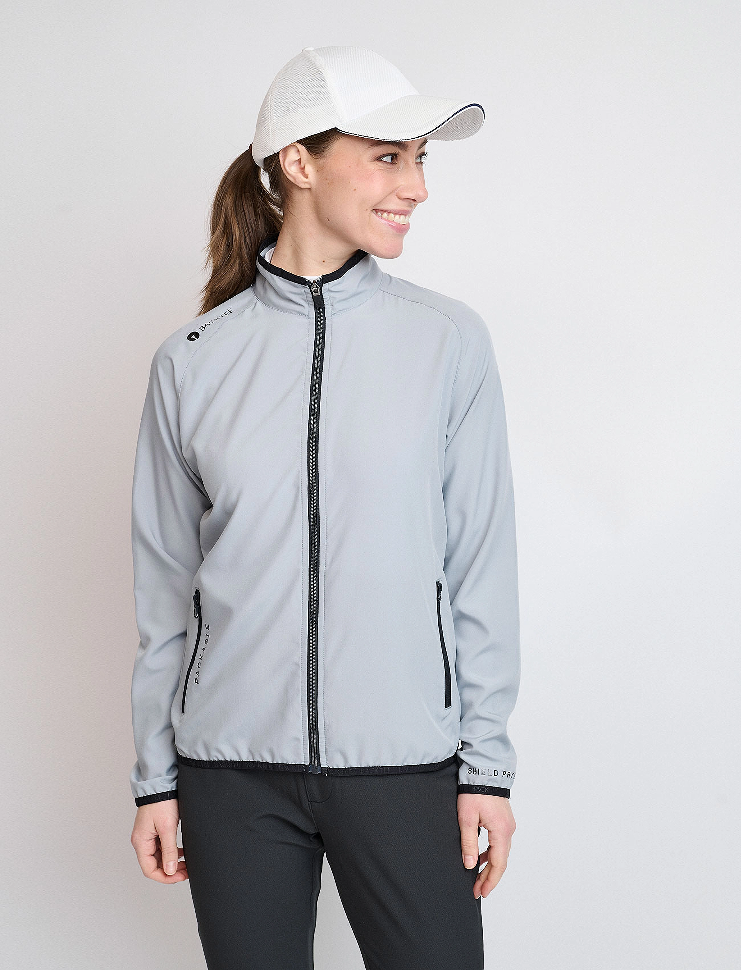 BACKTEE Ladies 80G Packable Shield, L, Sport Jackets, Grau - Golf Frauen