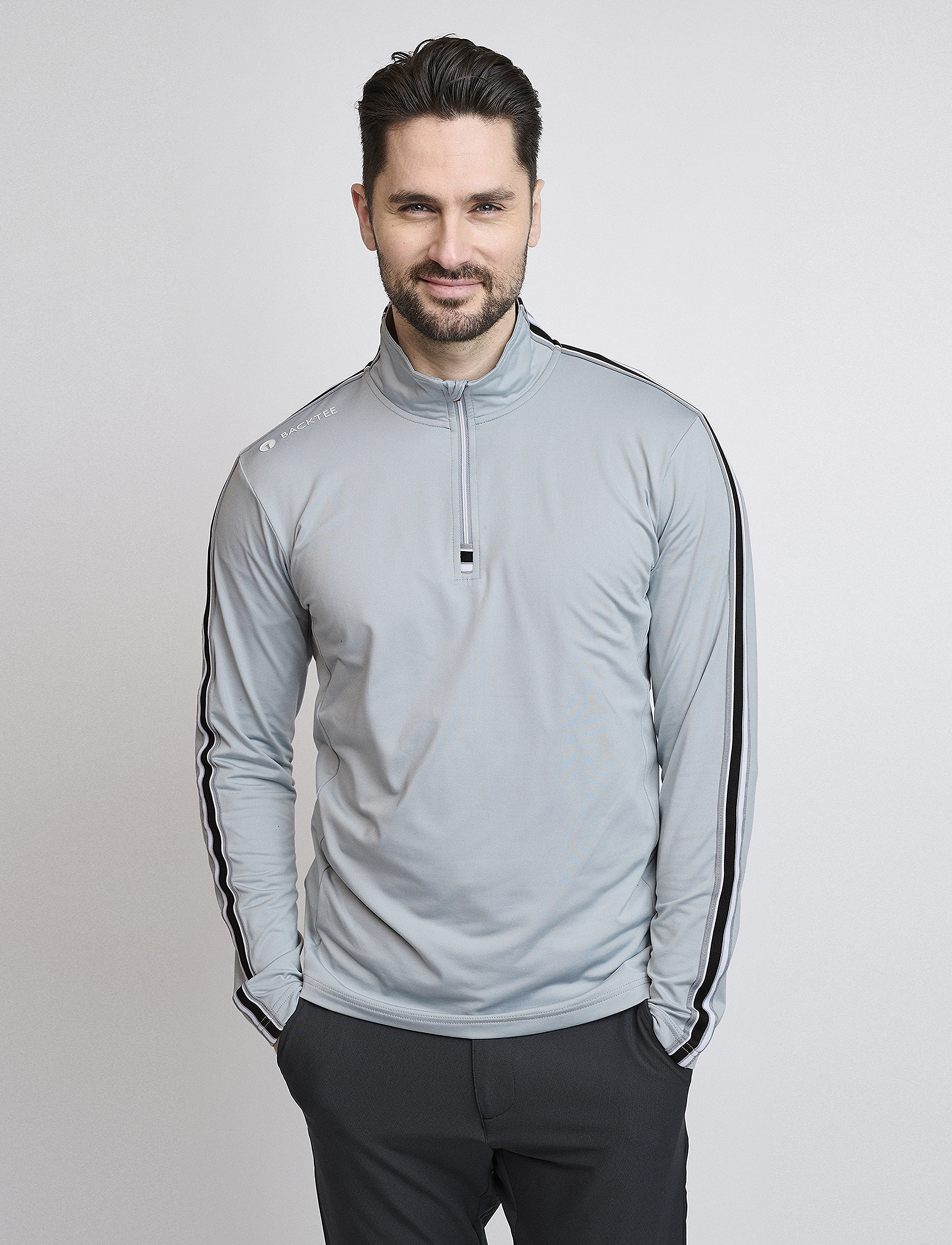 BACKTEE Mens Sporty Baselayer, XXL, Grey, T-Shirts > Langærmede, Herre