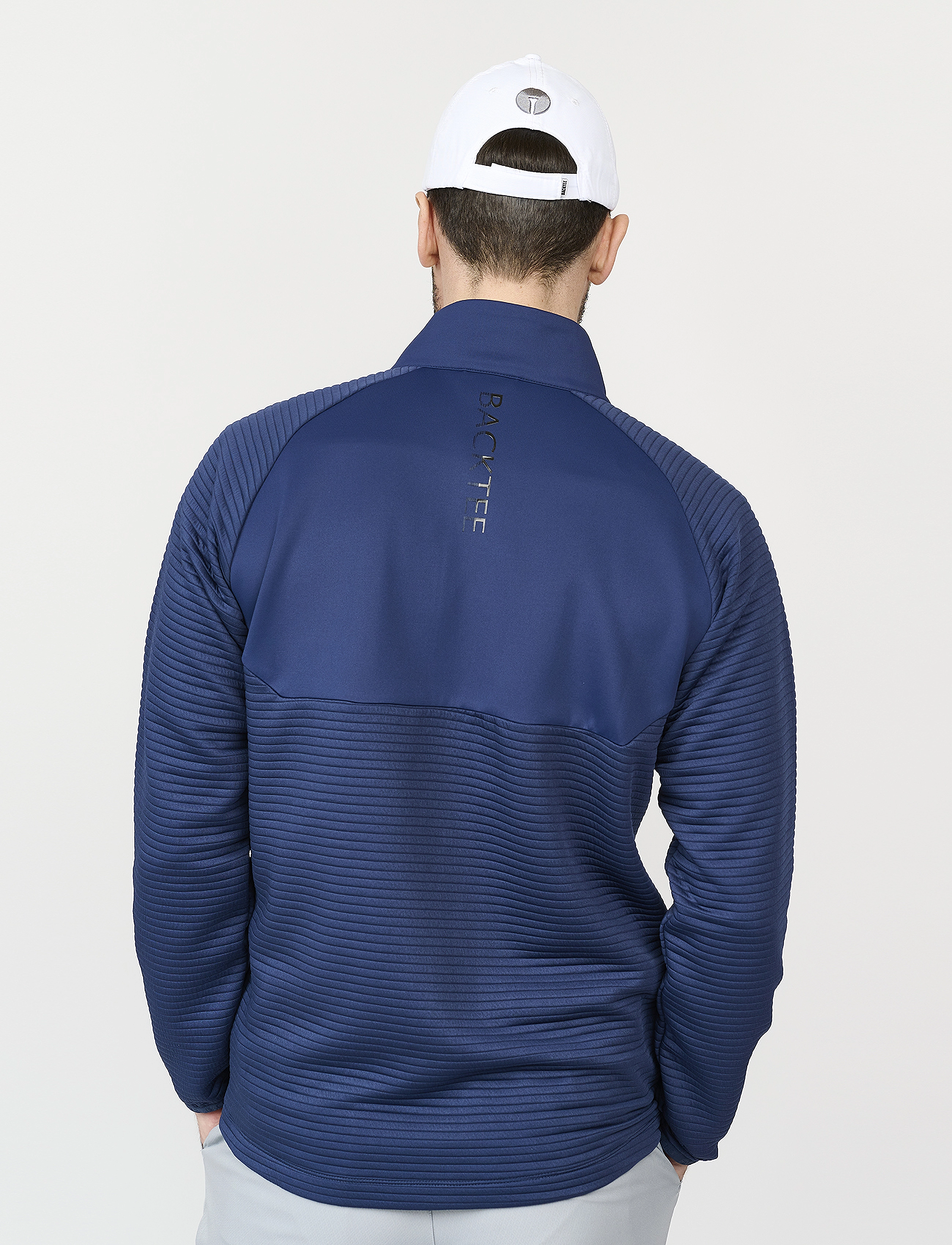 BACKTEE - Mens Waffel Midlayer Cardigan - miesten - navy - 2