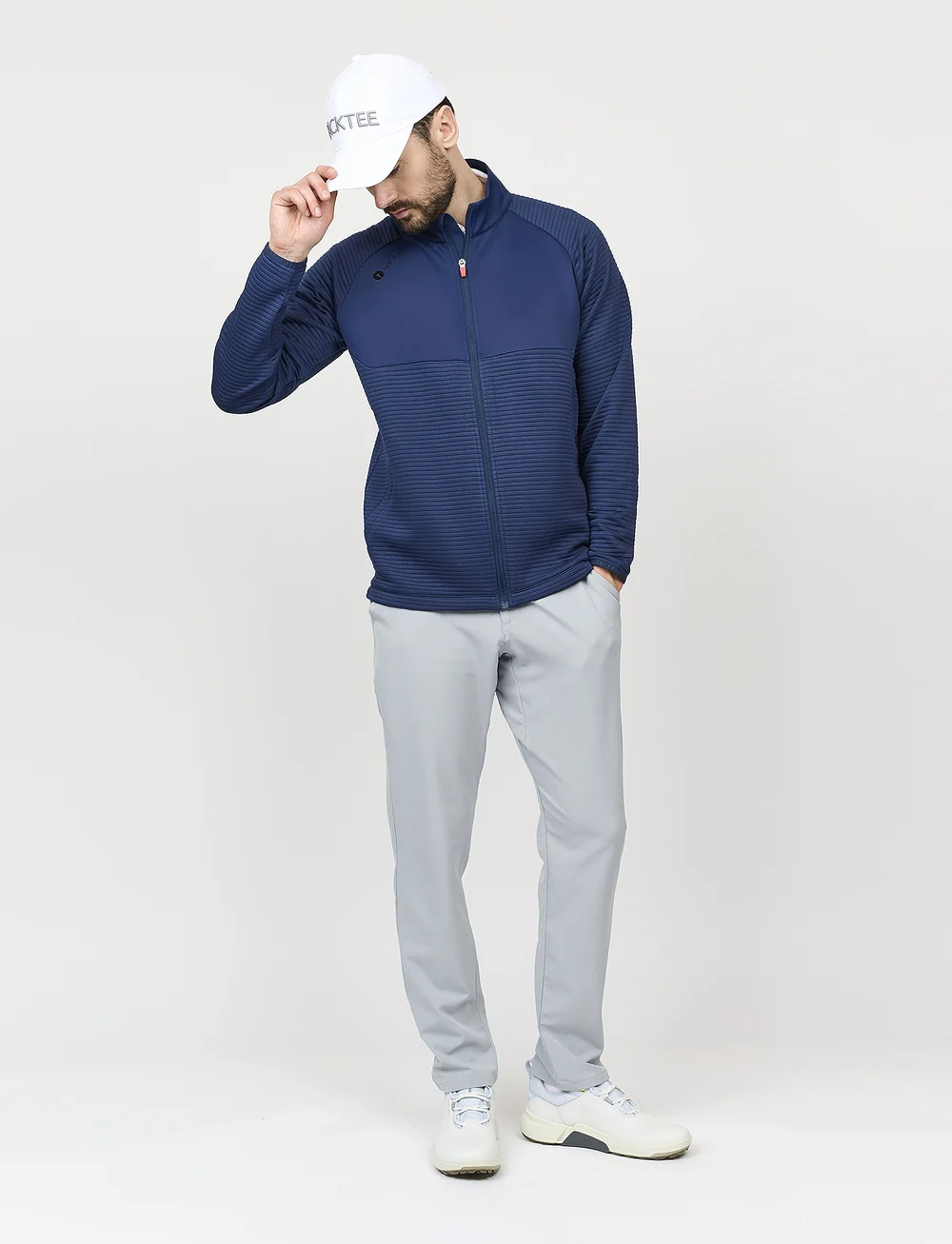 BACKTEE - Mens Waffel Midlayer Cardigan - fleece & mellanlager - navy - 3