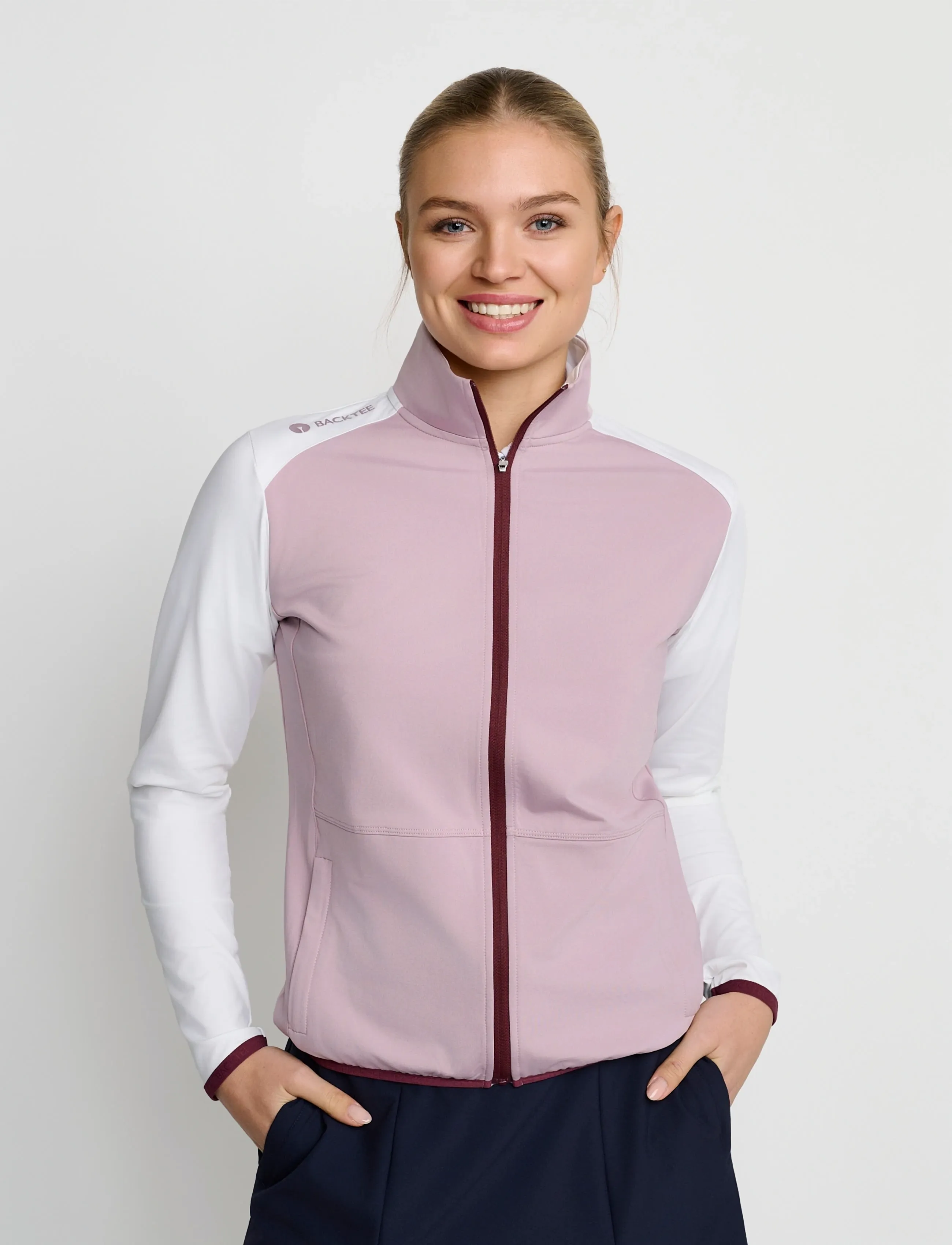 BACKTEE Ladies Full-Zip Baselayer, S, Sport Base Layers, Rosa - Layer Oberteile, Frauen