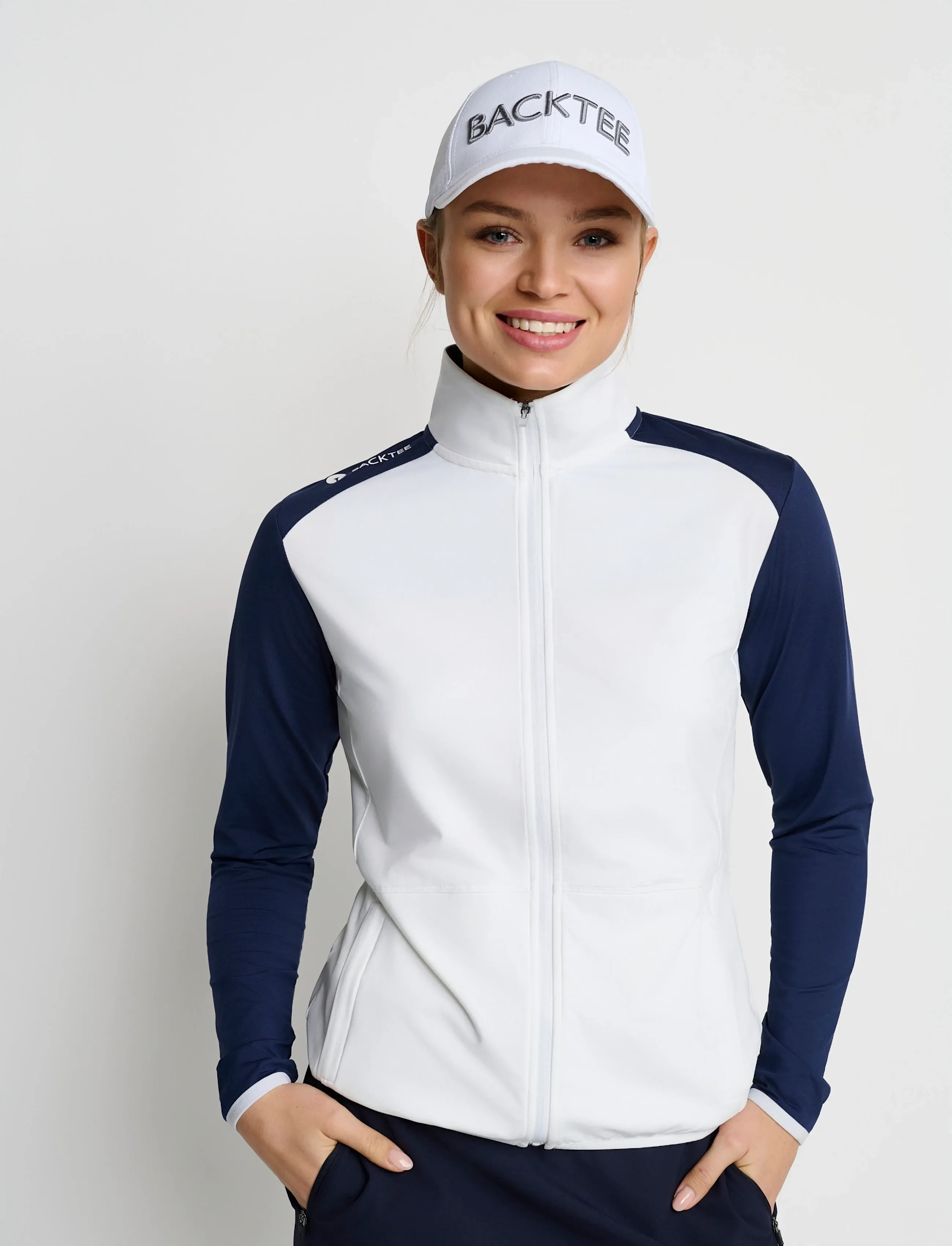 BACKTEE Ladies Full-Zip Baselayer, S, Sport Base Layers, Weiß - Layer Oberteile, Frauen