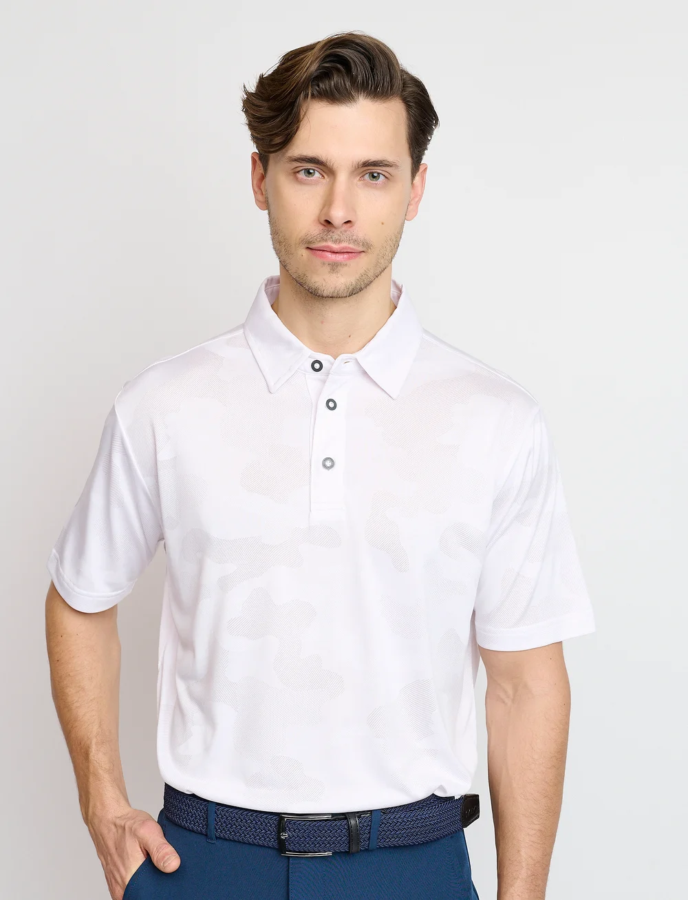 BACKTEE - Mens Camou Polo - oberteile & t-shirts - optical white - 0