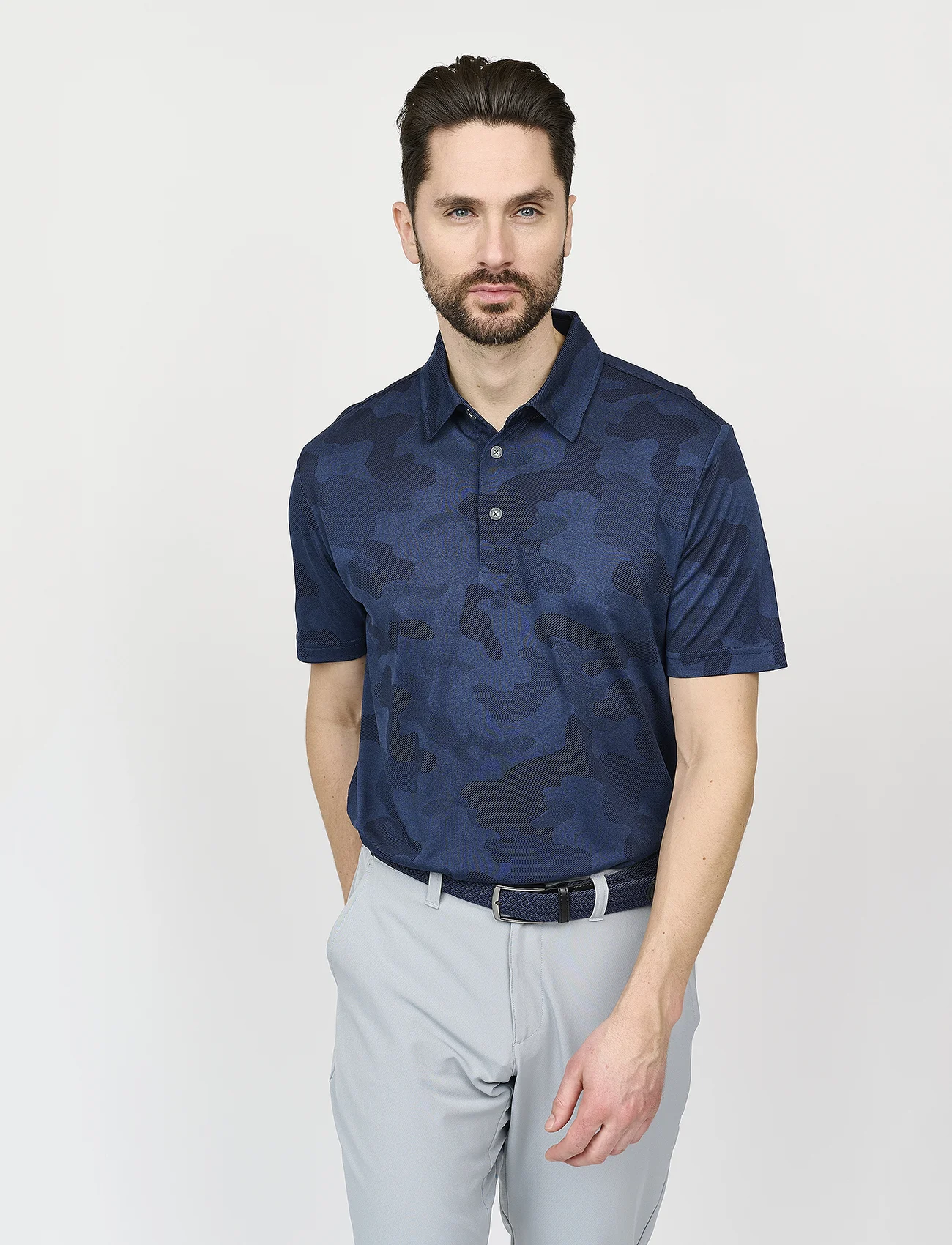 BACKTEE - Mens Camou Polo - short-sleeved polos - navy - 1