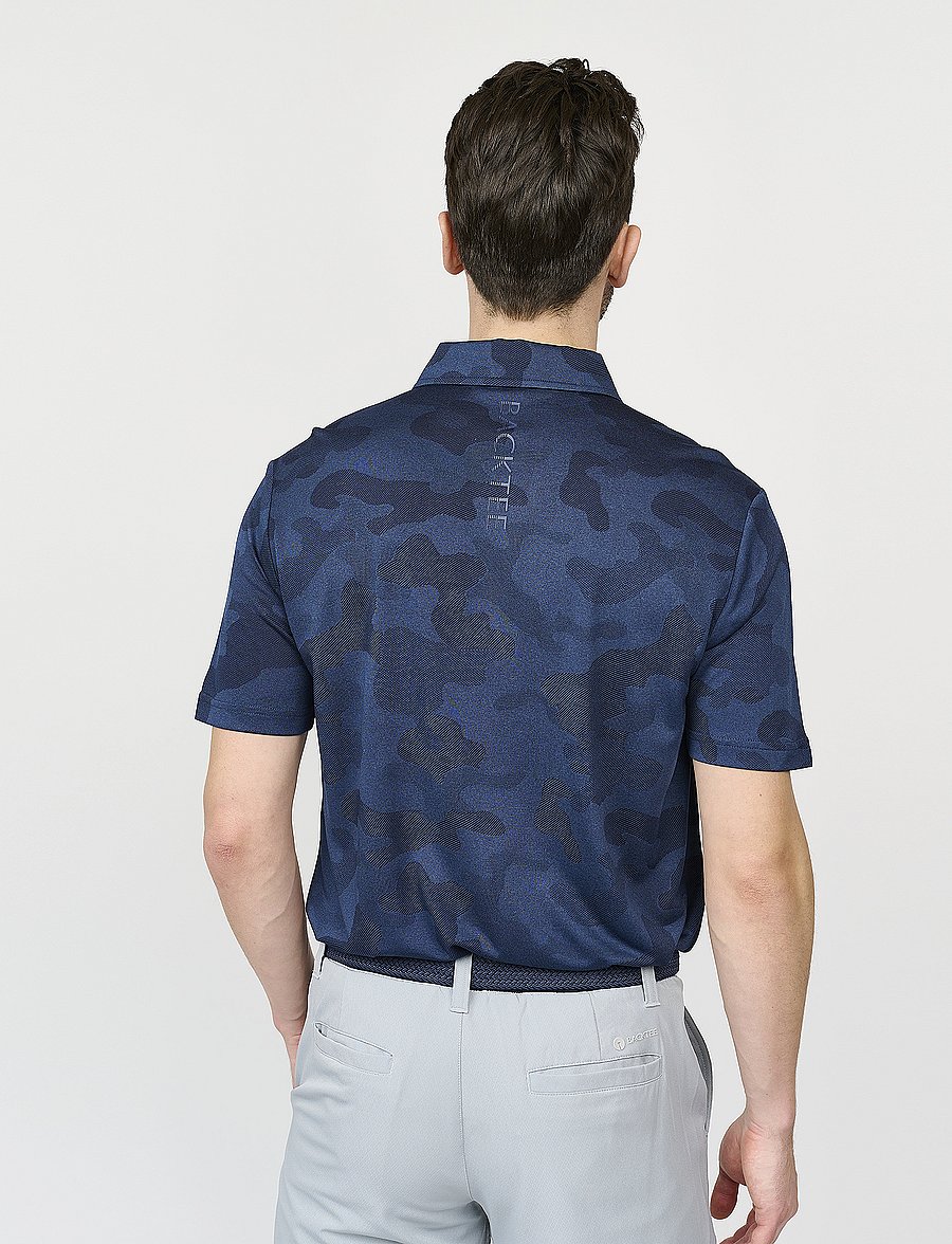 BACKTEE - Mens Camou Polo - topit & t-paidat - navy - 2