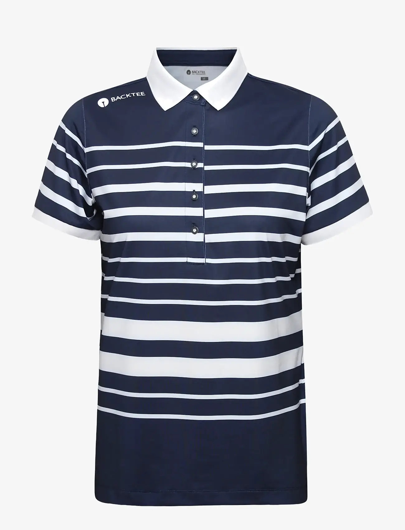 BACKTEE - Ladies Fine Stripe Polo - oberteile & t-shirts - navy - 1