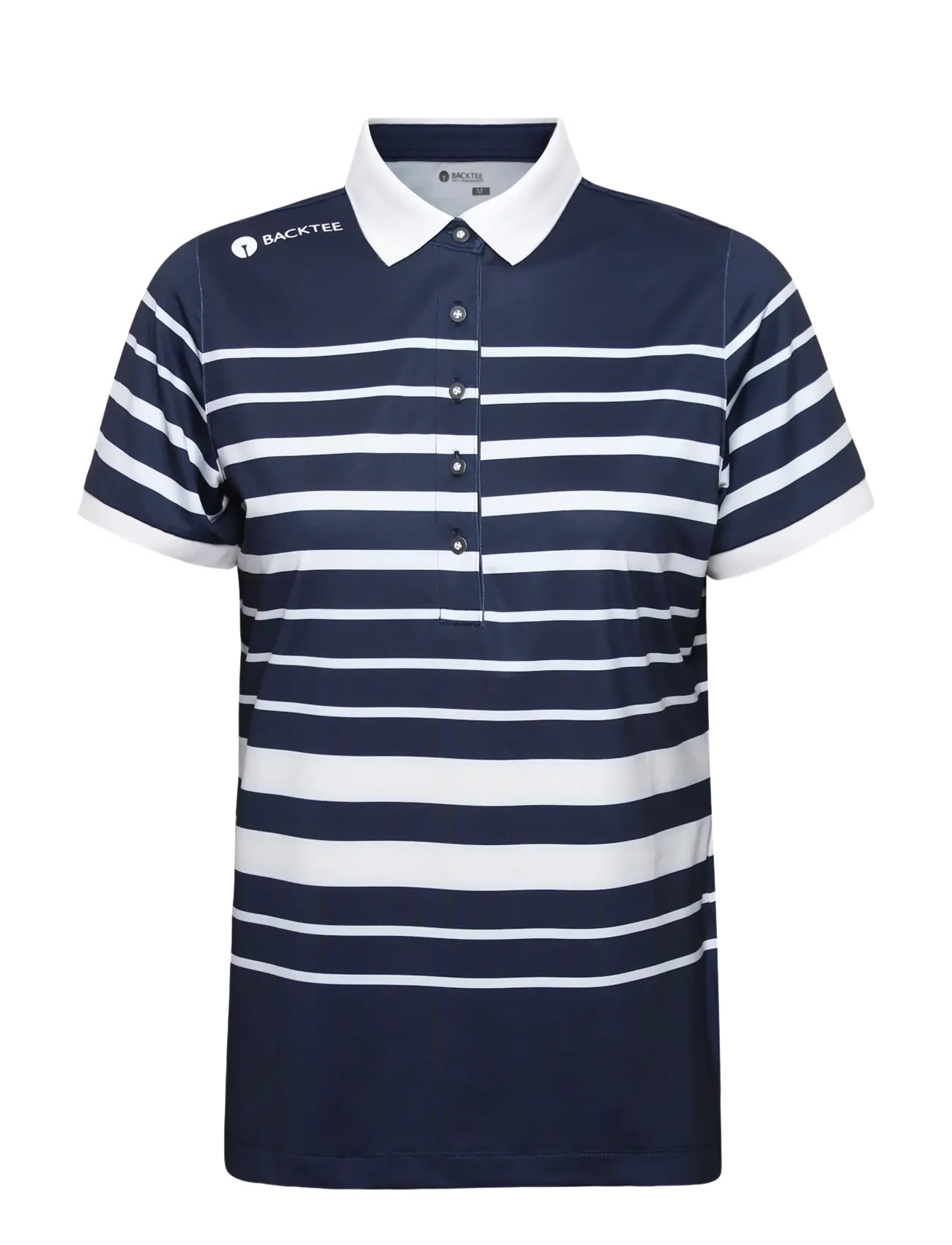 BACKTEE Ladies Fine Stripe Polo - BACKTEE - NAVY / navy