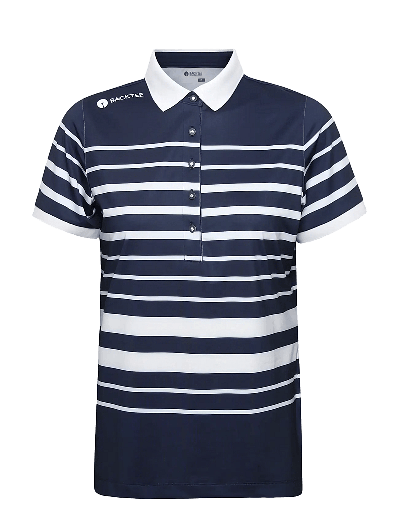 BACKTEE - Ladies Fine Stripe Polo - oberteile & t-shirts - navy - 1