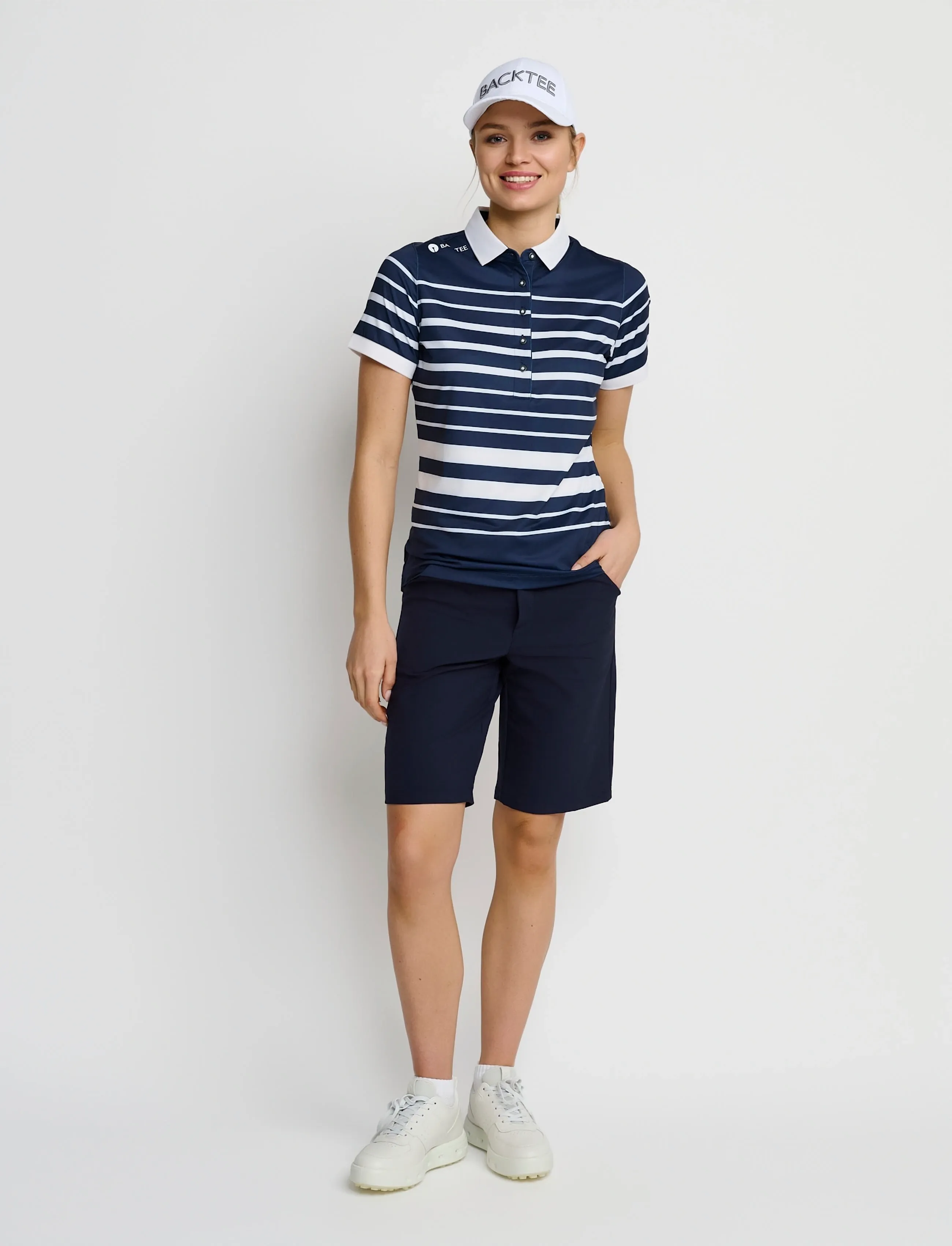 BACKTEE Ladies Fine Stripe Polo blusar dam – bild 3