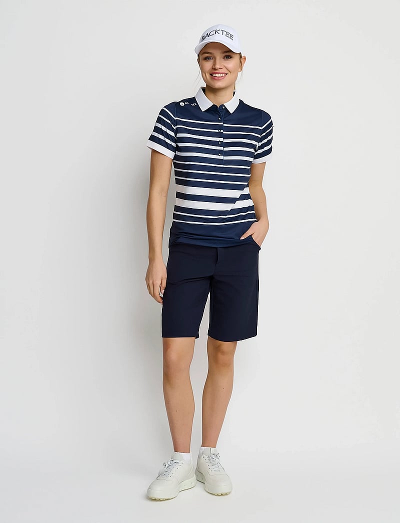 BACKTEE - Ladies Fine Stripe Polo - oberteile & t-shirts - navy - 3