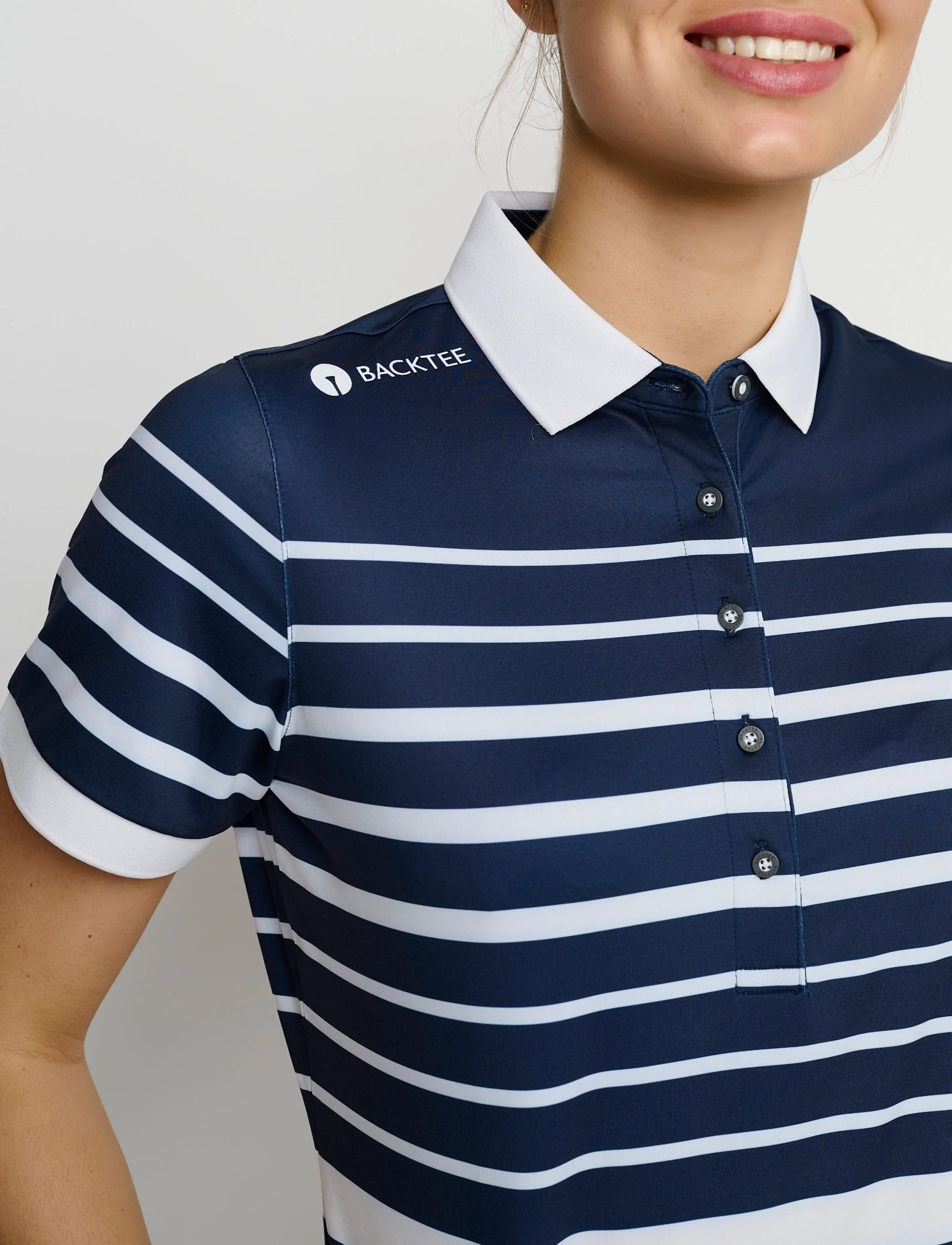 BACKTEE Ladies Fine Stripe Polo blusar dam – bild 4