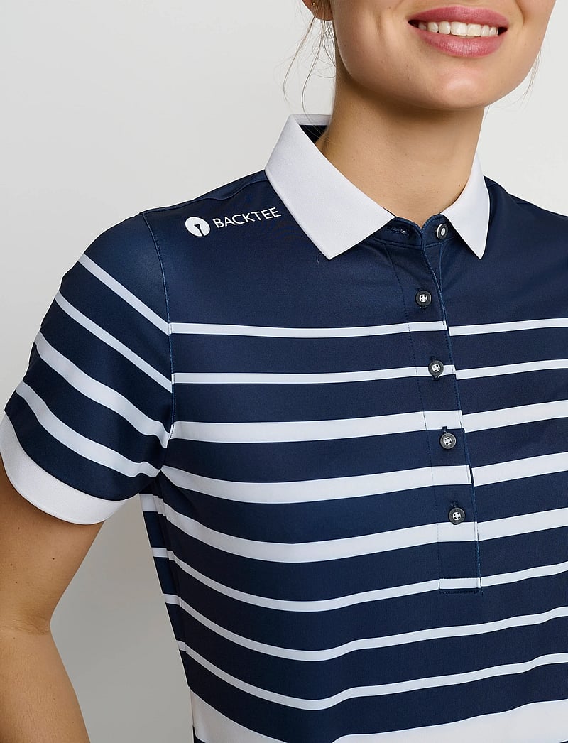 BACKTEE - Ladies Fine Stripe Polo - oberteile & t-shirts - navy - 4