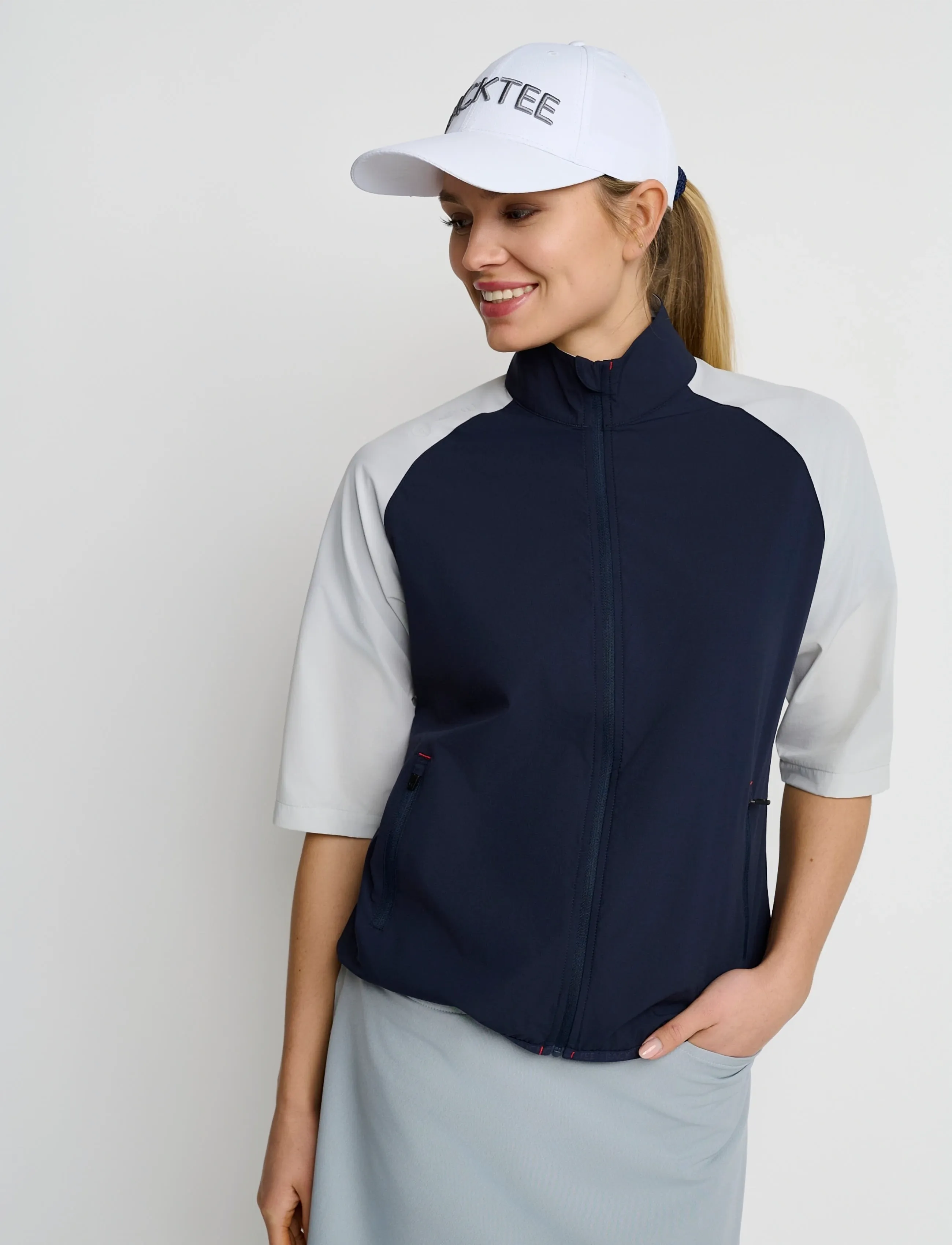 BACKTEE Ladies Winbreaker Jacket S/S, XL, Navy, Sport Jackets > Sport Golf Jackets, Dame