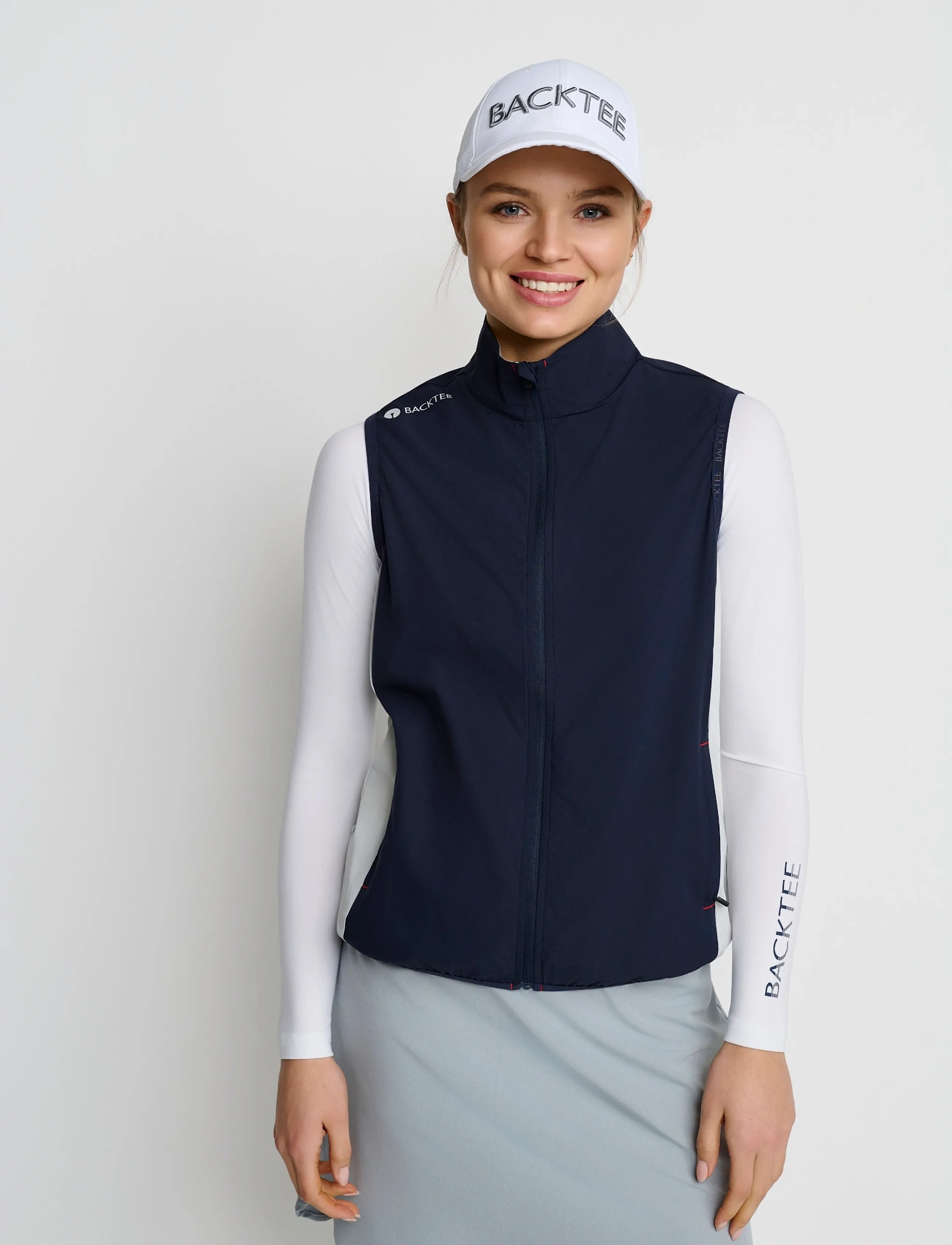 BACKTEE Ladies Windbreaker Vest, Kvinder, Vindvest, Navy, Str: M