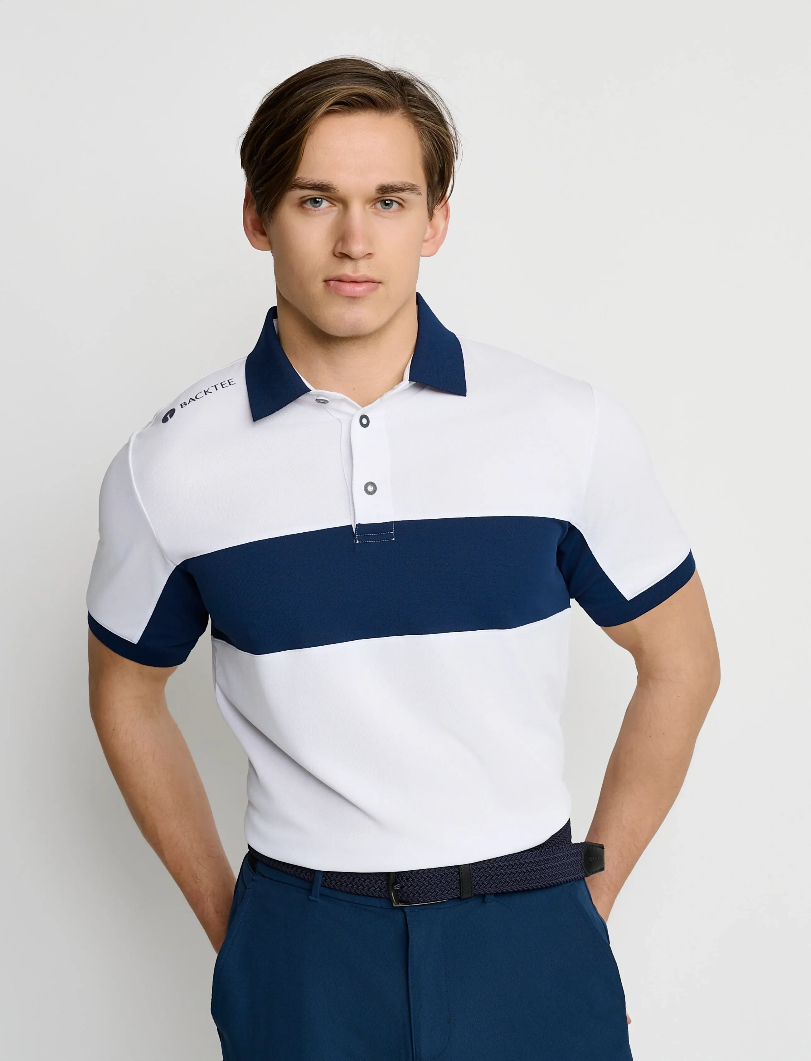 BACKTEE Mens Focus Polo, Mænd, Polo T-shirt, Hvid, Str: XL