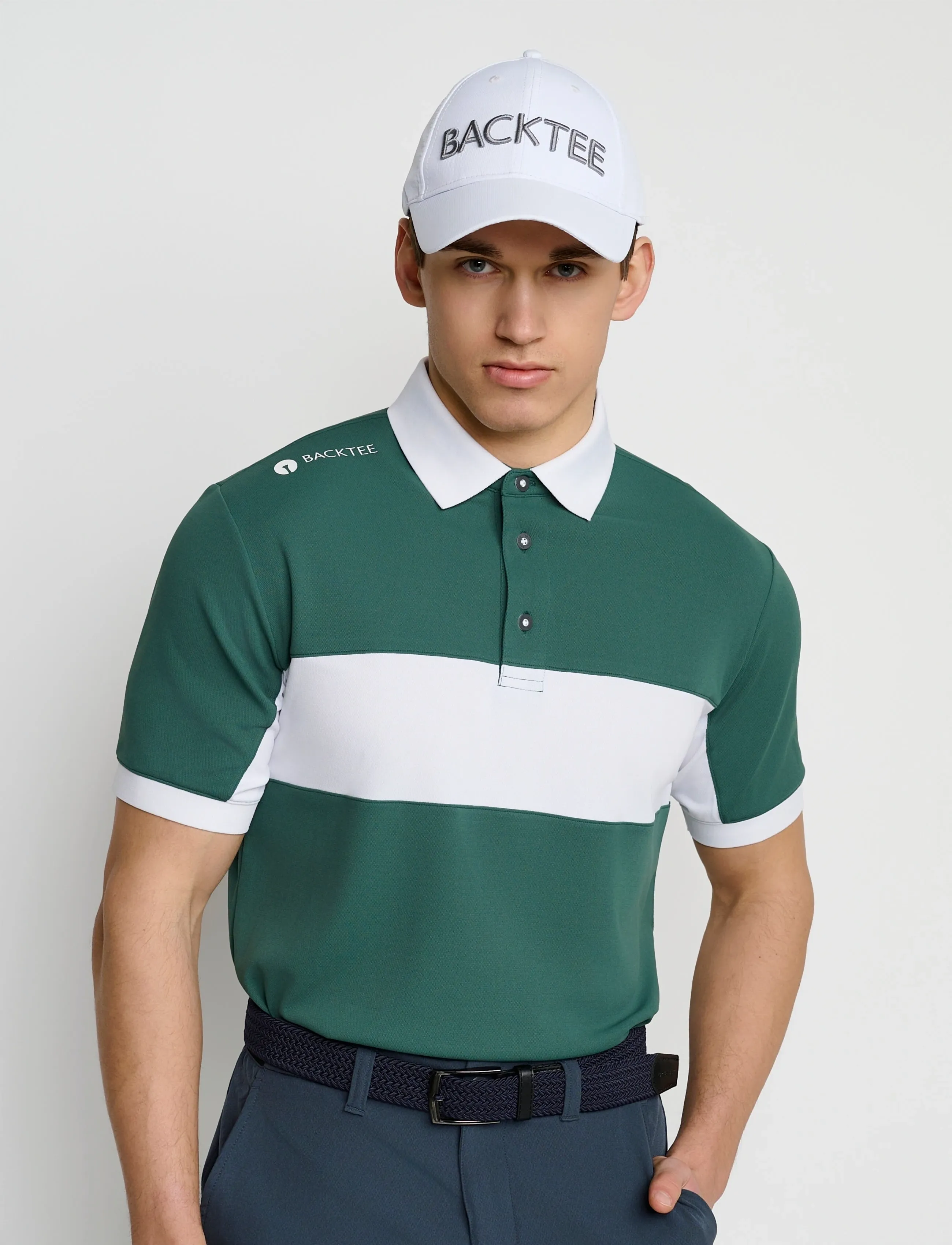 BACKTEE Mens Focus Polo, M, Green, Sport Polos > Sport Short-sleeved Polos, Herre