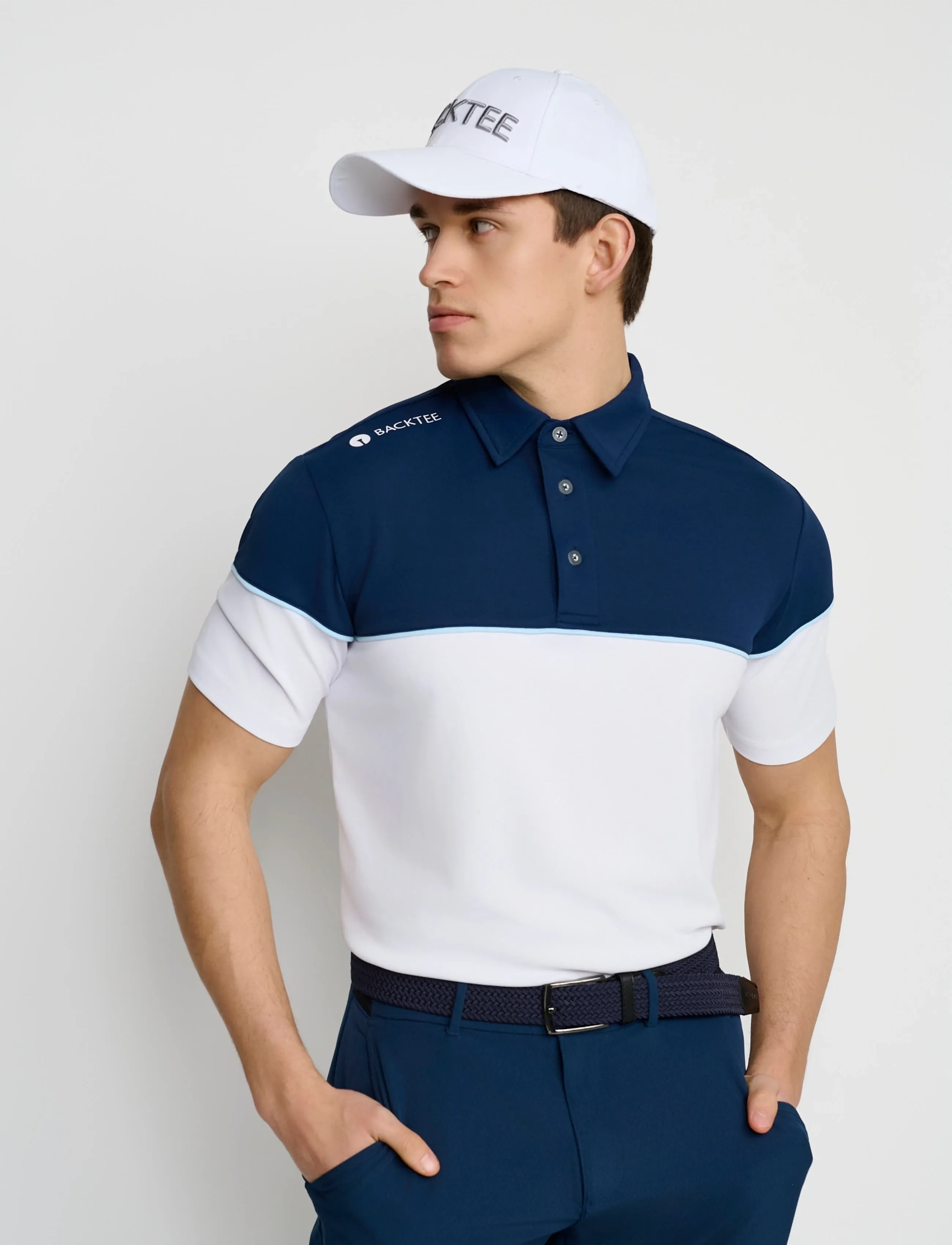 BACKTEE Mens Winner Polo, M, Navy, Sport Polos > Sport Short-sleeved Polos, Herre