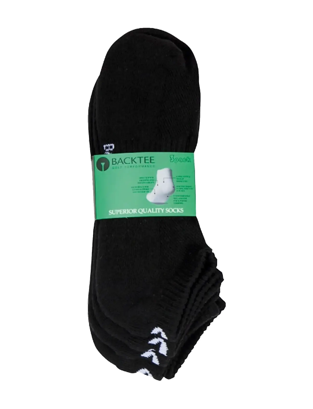 BACKTEE Low Cut Sock (1X3 Pairs), S, Black, Unisex